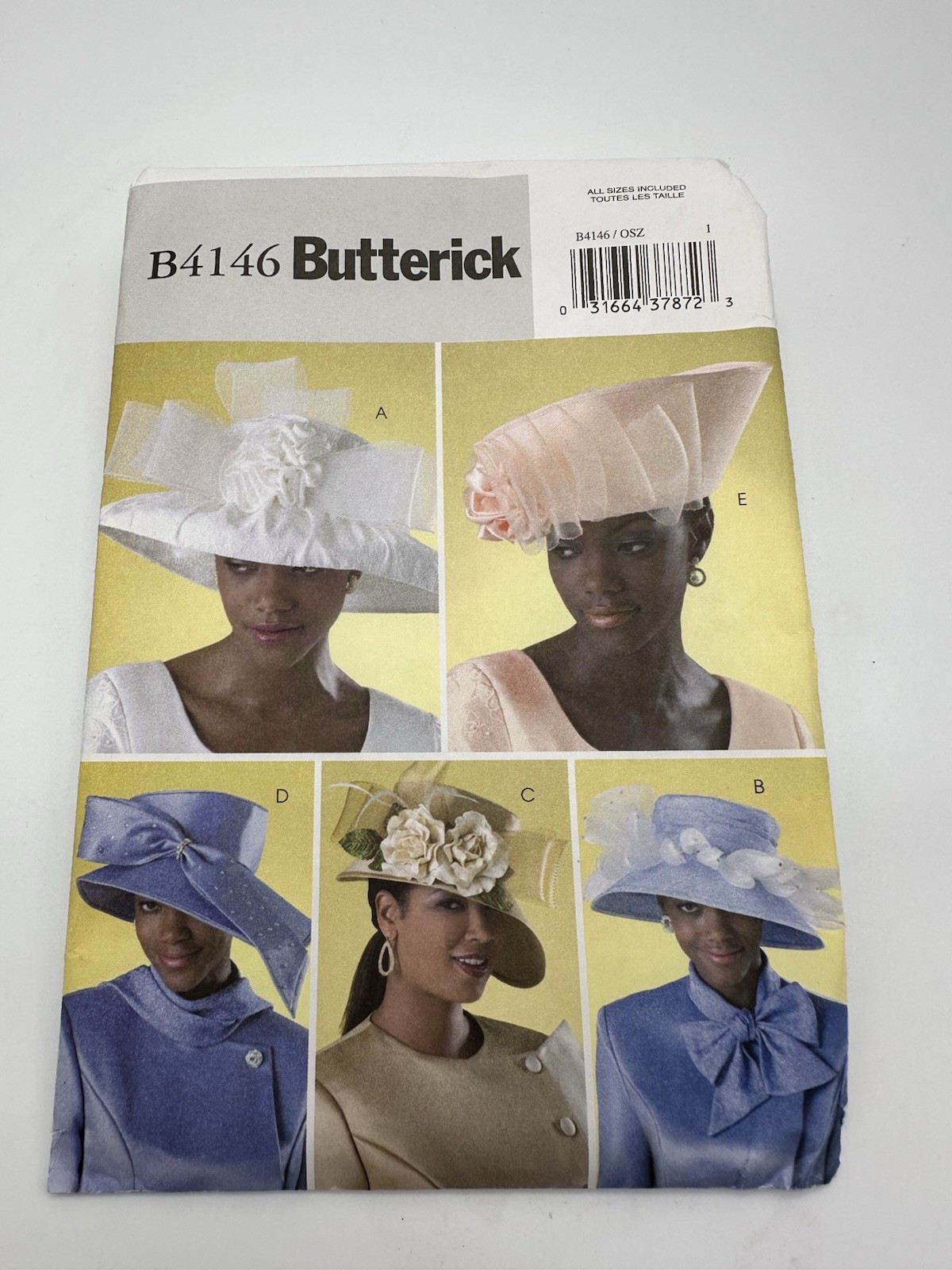 Butterick Misses Hats Sewing Pattern #B4146, a pattern for five Hats