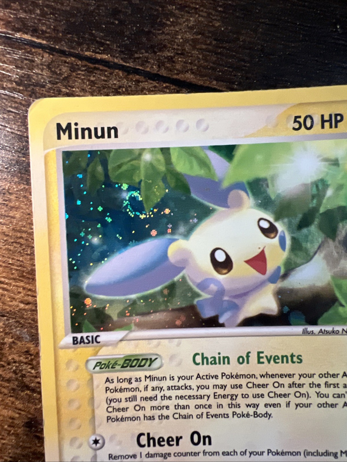Rare Swirl 🌀MINUN Card EX DRAGON Set #7/97 Holo Foil Pokemon MP Front HP Back