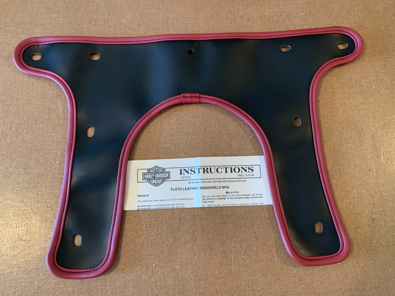 Harley Davidson NOS Heritage Springer Softail Windshield Bra RED ,FLSTS 97-99