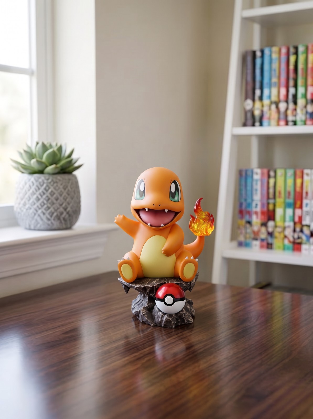 Pokemon Charmander Figure Collectible Statue w/ Pokeball Base Nintendo Anime Toy