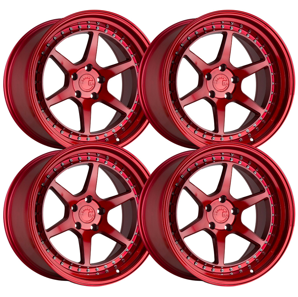 (Set-4) Aodhan DS09 18x10.5 5x4.5/5x114.3 Candy Red 15mm Wheels Rims 18 Inch