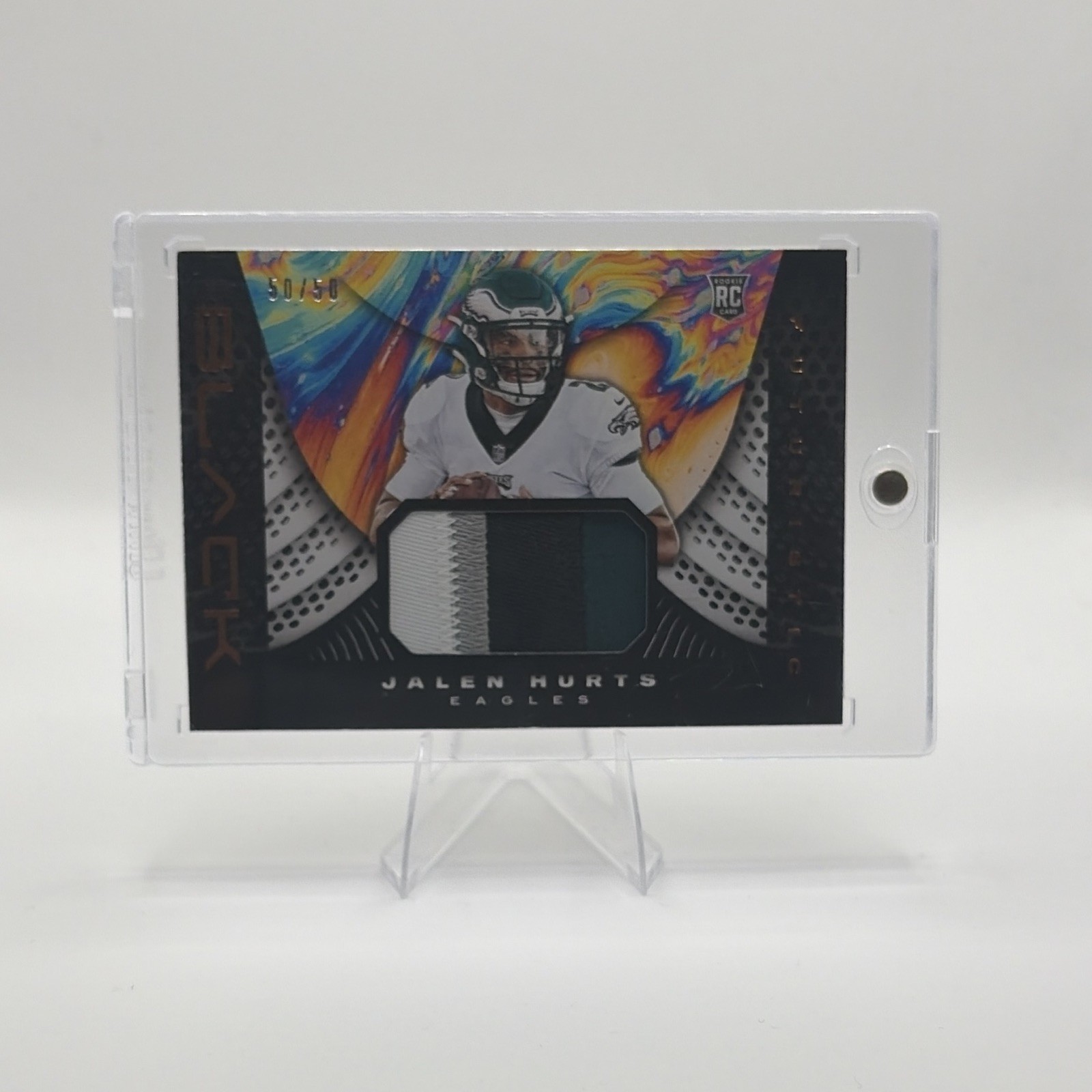 2020 Panini Black Jalen Hurts Eagles RC NASTY 3 COLOR JERSEY NUMBER PATCH 50/50 2020 Panini Black Jalen Hurts Eagles RC NASTY 3 COLOR JERSEY NUMBER PATCH 50/50