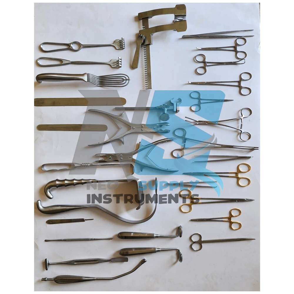 Open Thoracotomy Surgical Instruments Set of 35 pcs