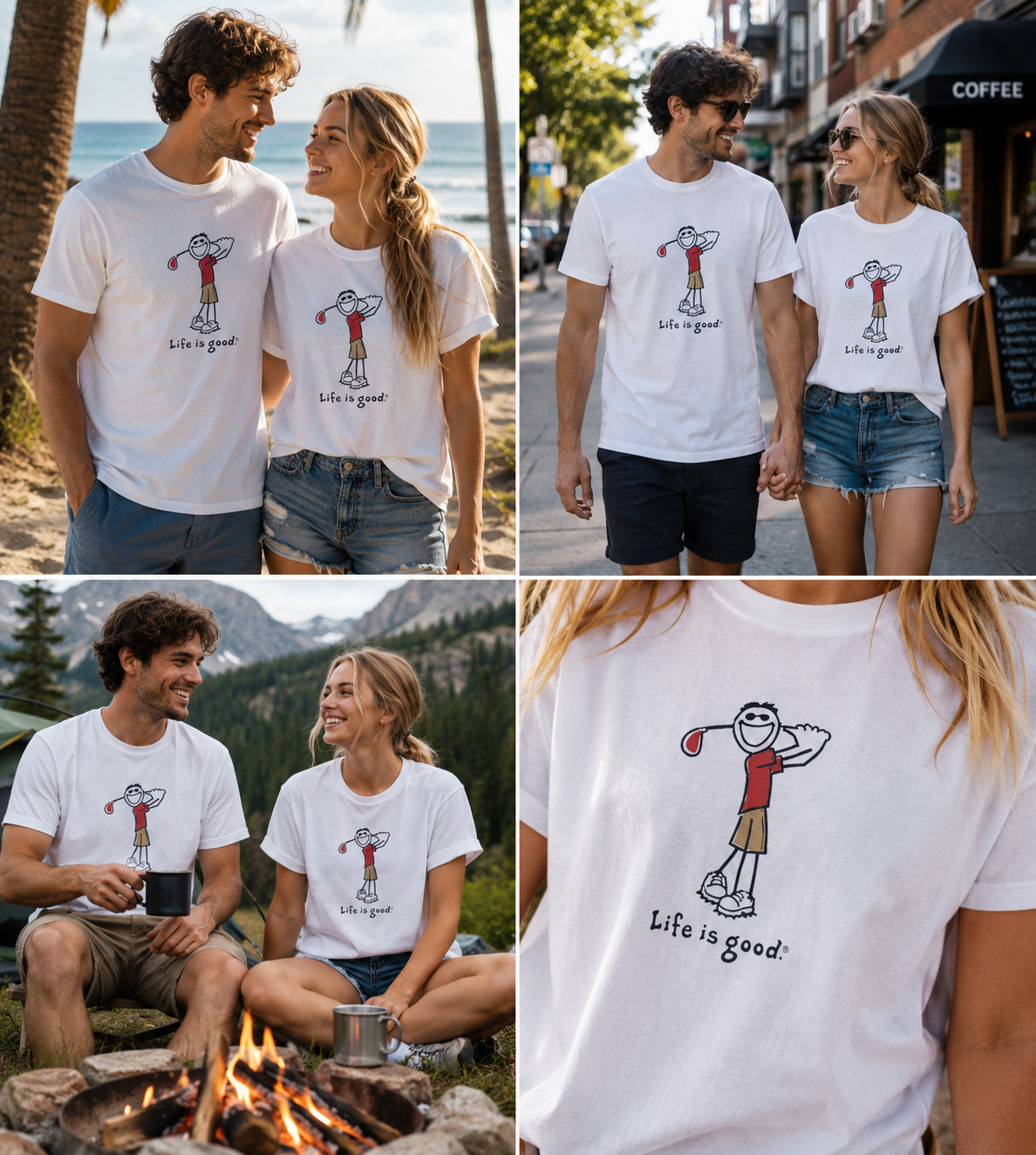Life Is Good Couple Shirt – Matching T-Shirts for Happy Couples
