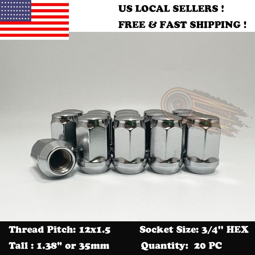 20PC BUICK CHROME 12x1.5 WHEEL LUG NUTS CONICAL SEAT BULGE ACORN FOR BUICK CARS