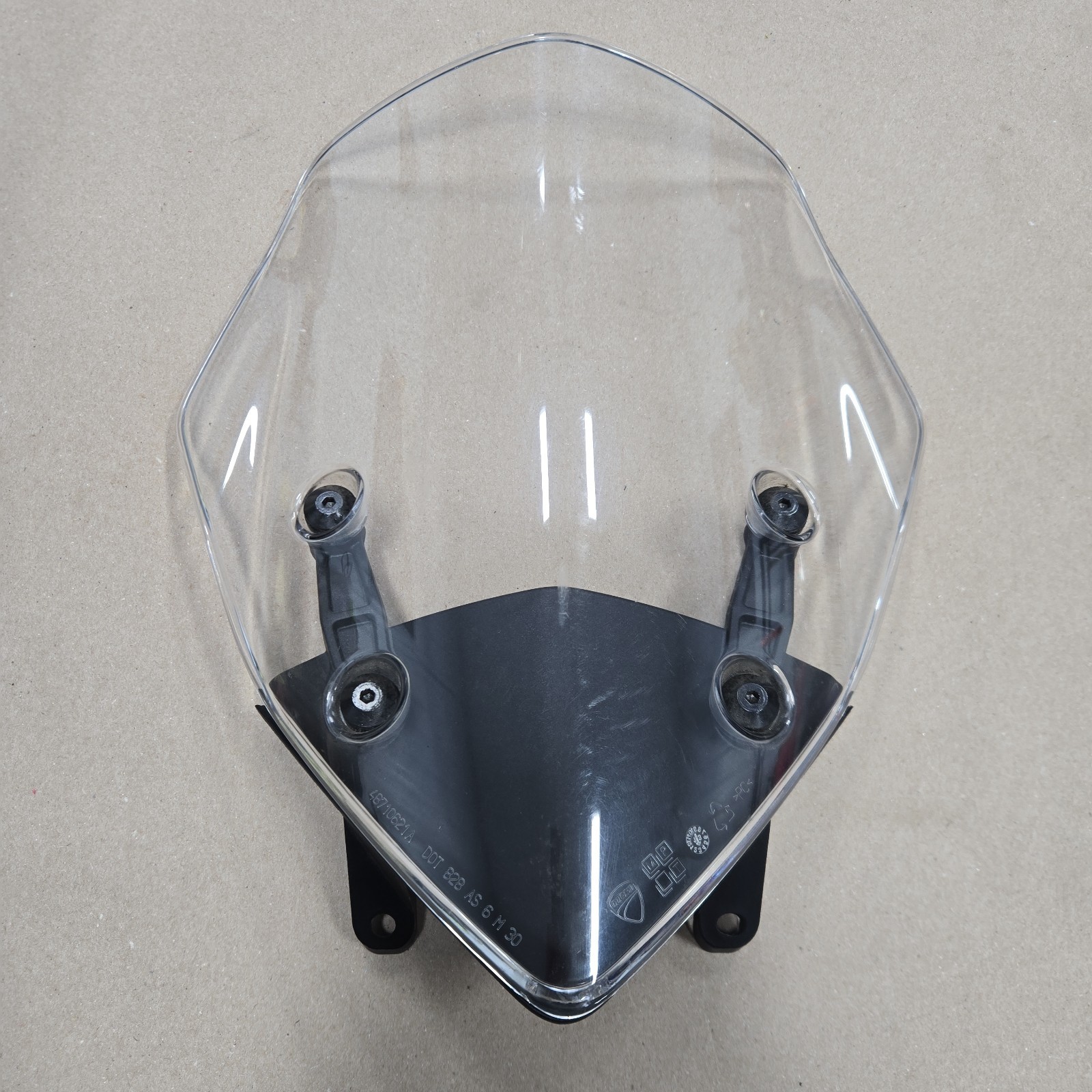 OEM Ducati Windshield & Stay Mount For 13-15 Hypermotard Hyperstrada 48710621A