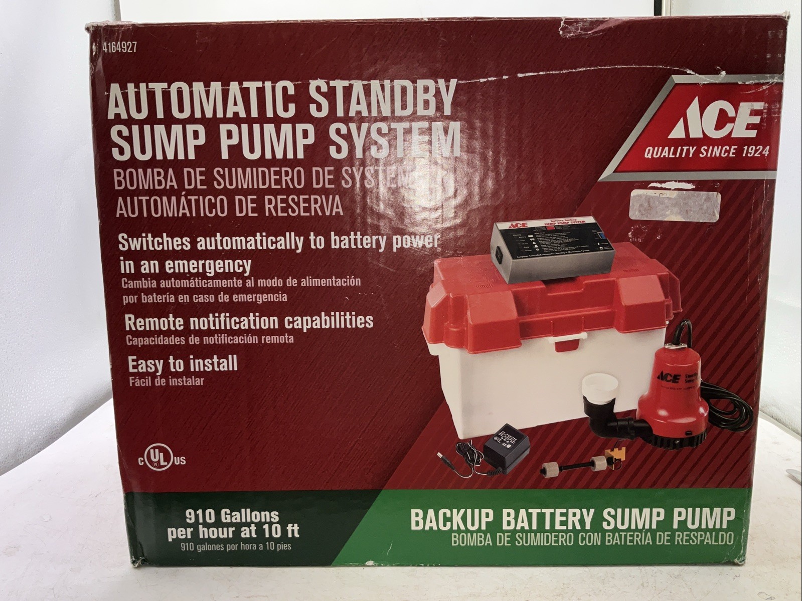 Ace Hardware Automatic Standby Sump Pump System Model 4164927