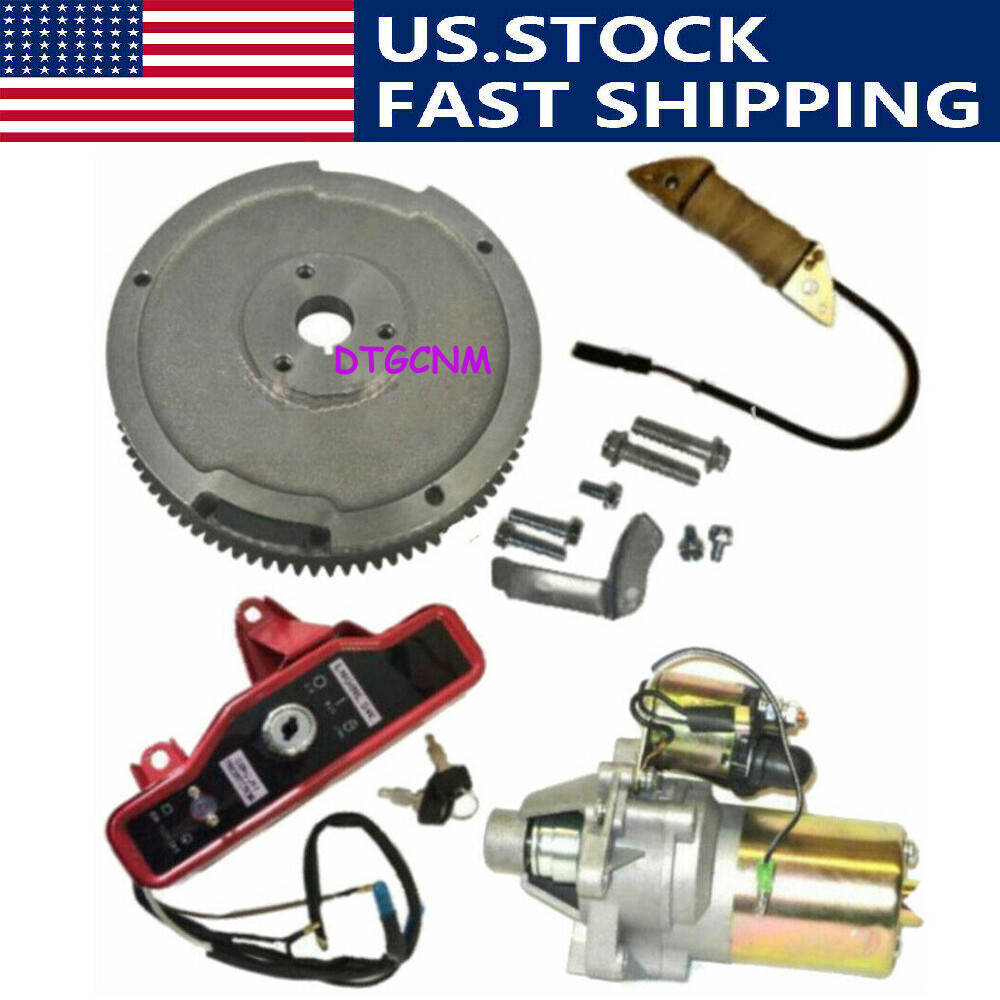 Electric Start Kit Engine Starter FlyWheel Motor For Honda GX390 13HP GX340 11HP
