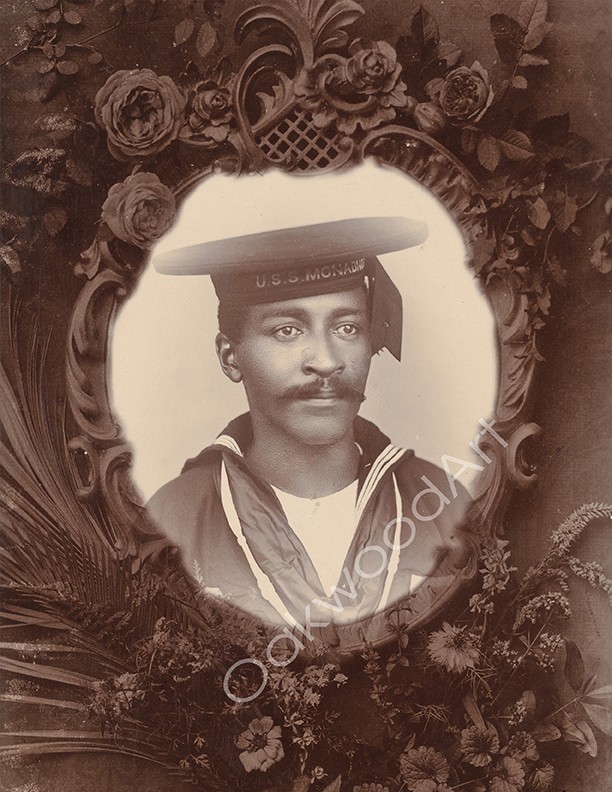 Studio Portrait of a Sailor c1901, African American Man, Vintage Photo Reprint