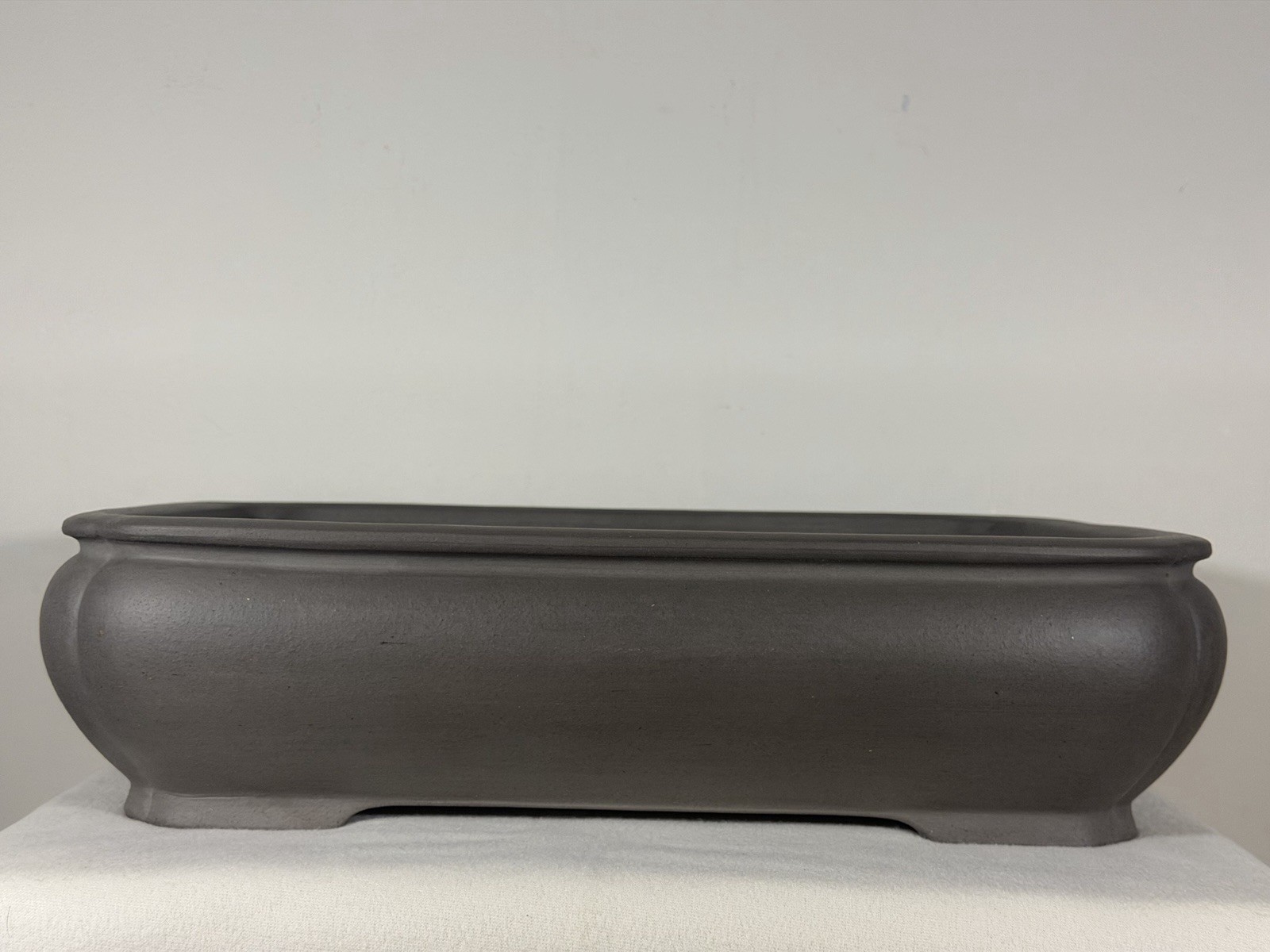 Preowned Japanese Tokoname Rectangular Bonsai Pot Tousyou - 16.25” x 12.5”