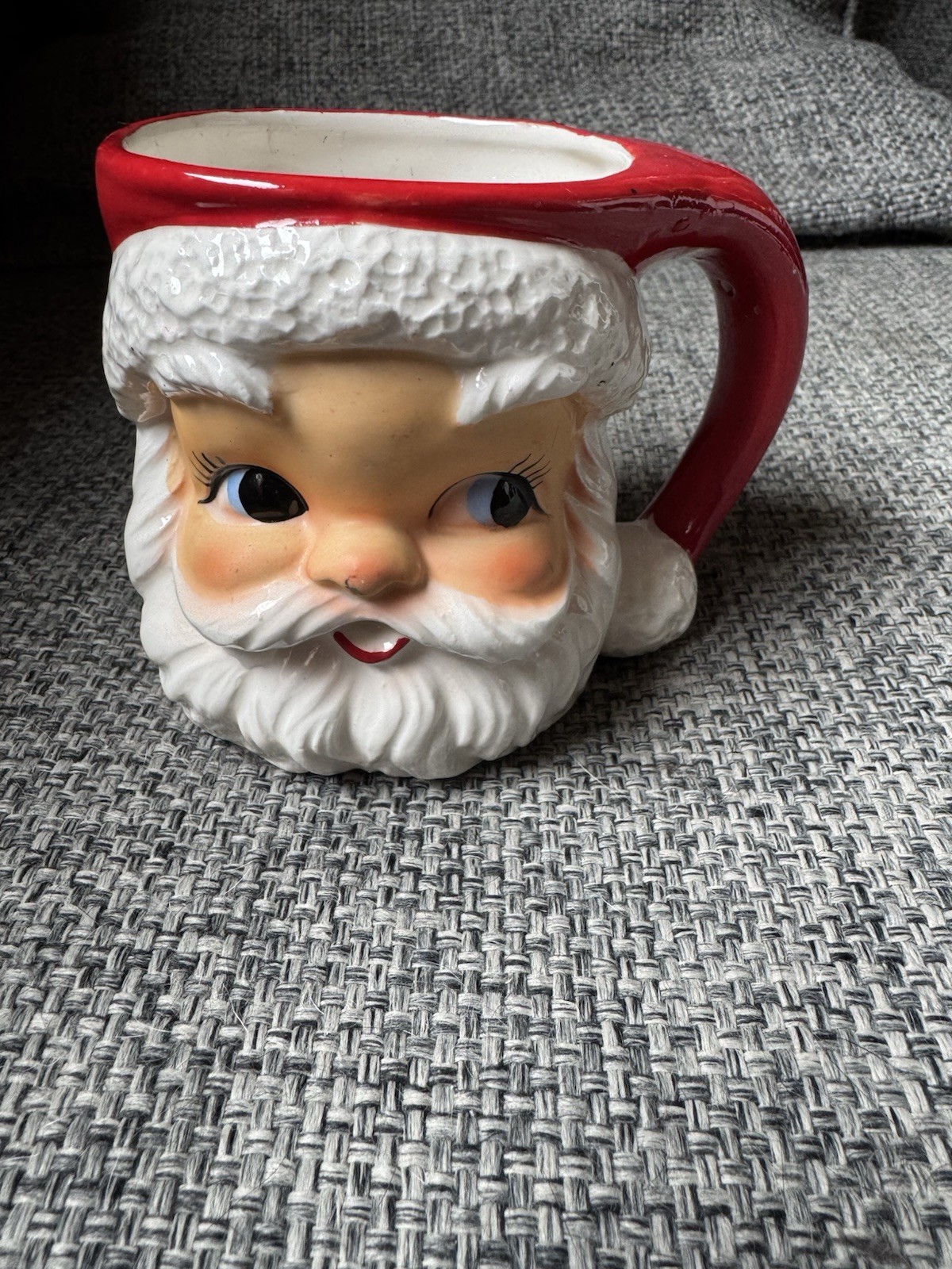 Vintage Lefton 2542 Ceramic Santa Face Head Mug Cup Christmas Japan