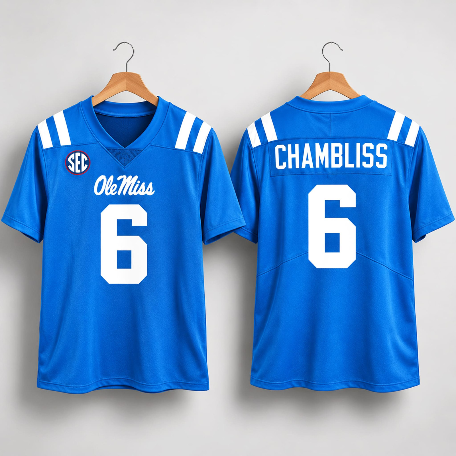 2026 Ole Miss Trinidad Chambliss Powder Blue 3D Printed Jersey S-5XL 2026 Ole Miss Trinidad Chambliss Powder Blue 3D Printed Jersey S-5XL