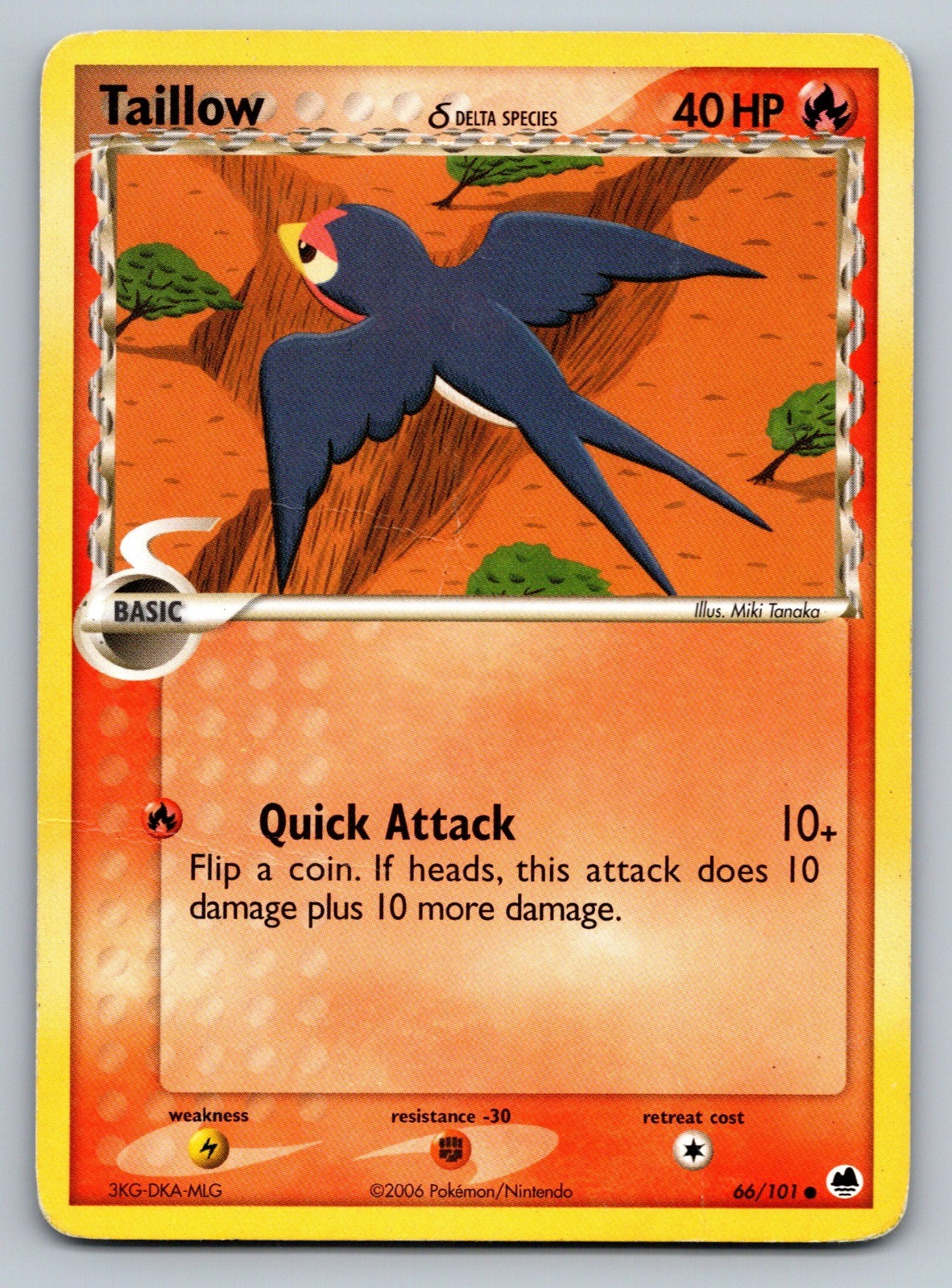 Taillow (Delta Species) Common EX Dragon Frontiers Fire 66/101