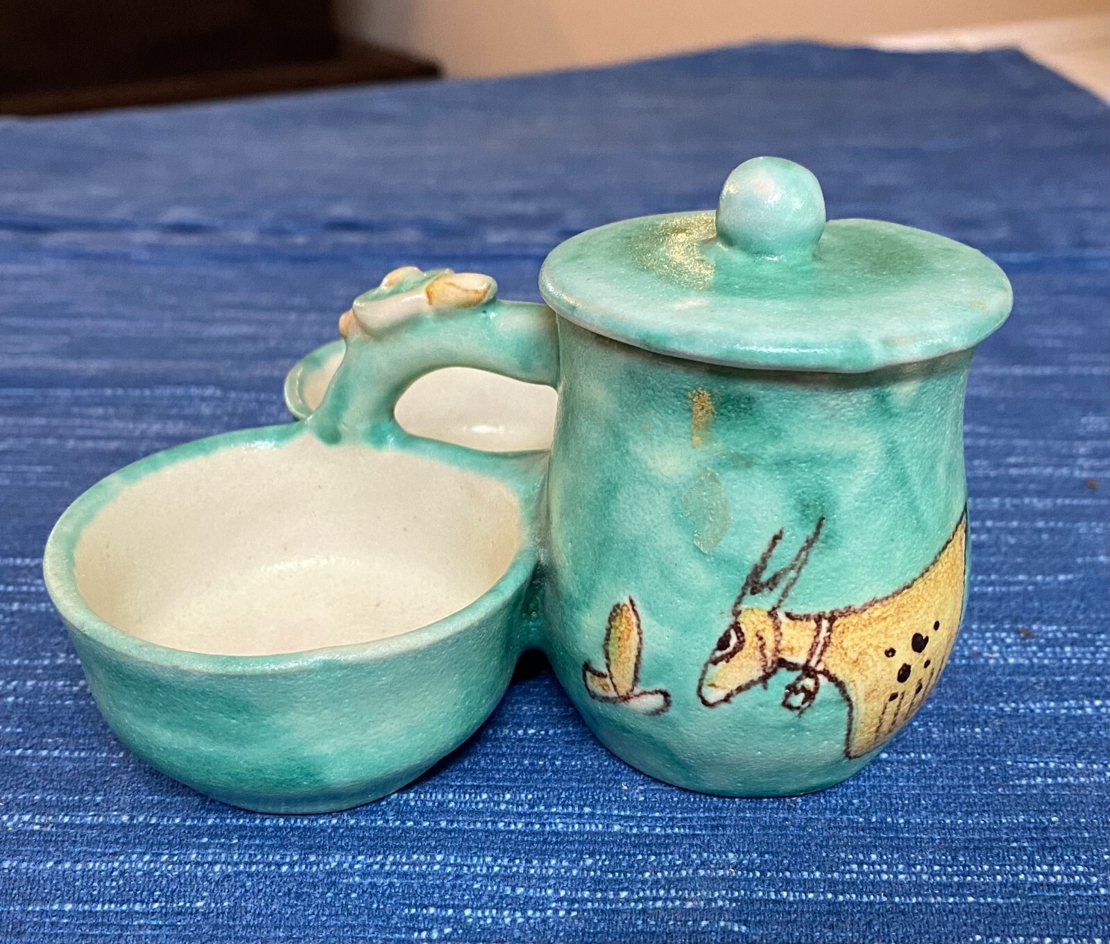 Rare Vintage C.A.S. Vietri Italy 165 Condiment Holder Mid Century 1937-50's 3B Rare Vintage C.A.S. Vietri Italy 165 Condiment Holder Mid Century 1937-50's 3B