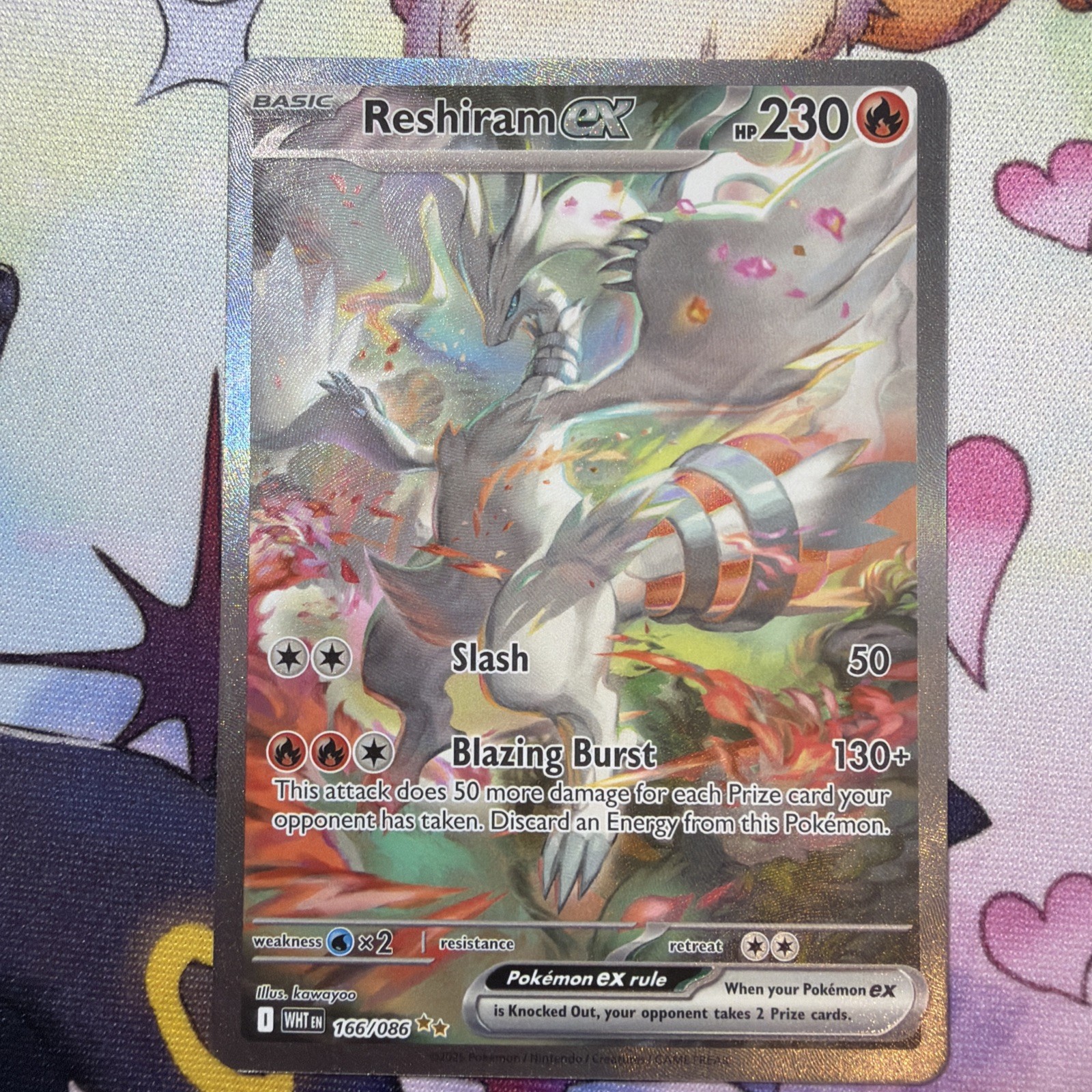 Reshiram ex 166/086 SIR Full Art Illustration Rare Pokemon White Flare Holo