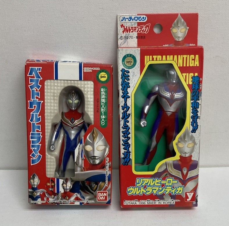 BANDAI ULTRAMAN DYNA 4” TALL FIGURE YUTAKA ULTRAMAN TIGA 5” TALL FIGURE SET
