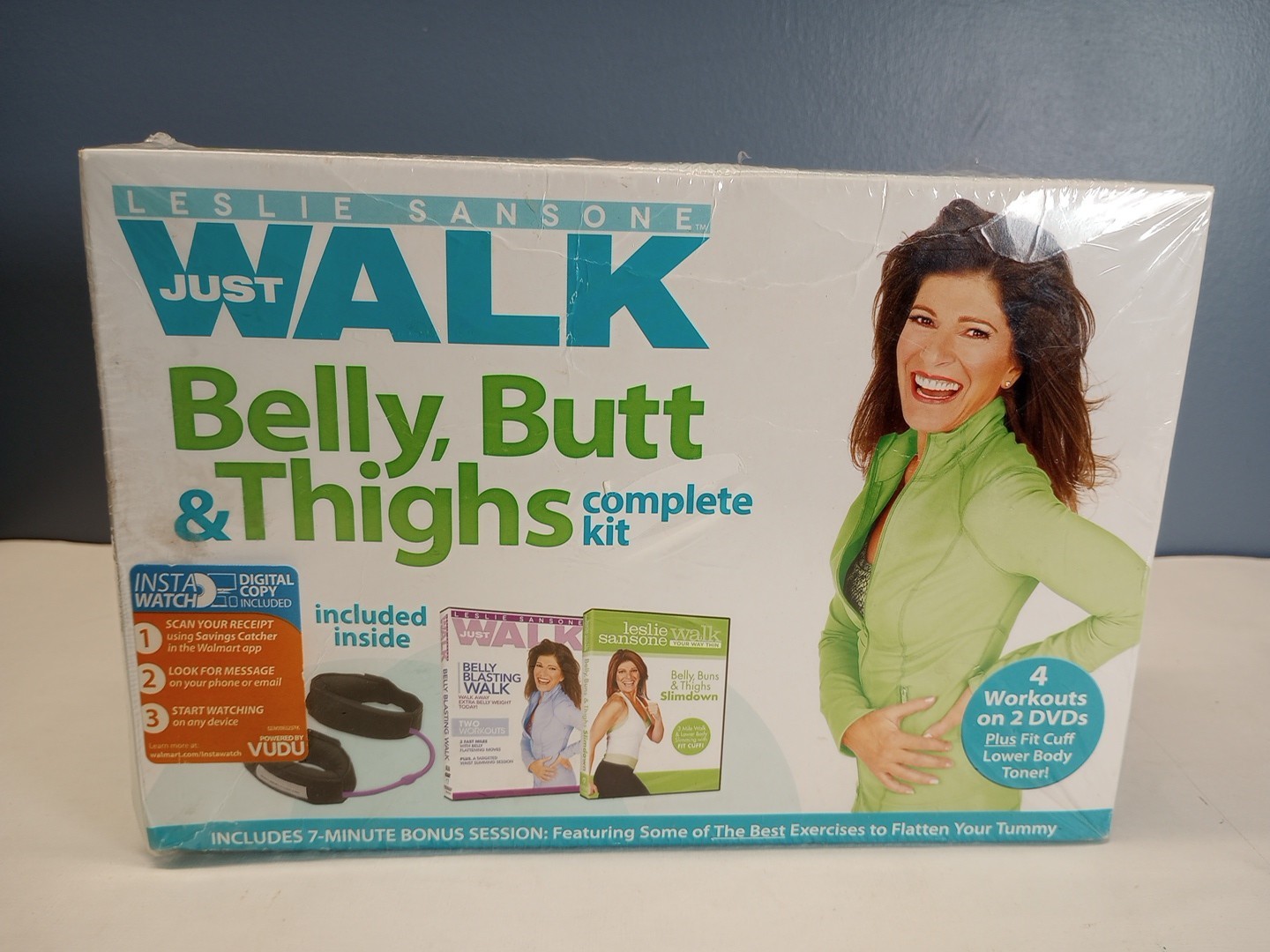 NEW Leslie Sansone Just Walk Belly Butt And Thighs DVD Kit cuff toner +Bonus