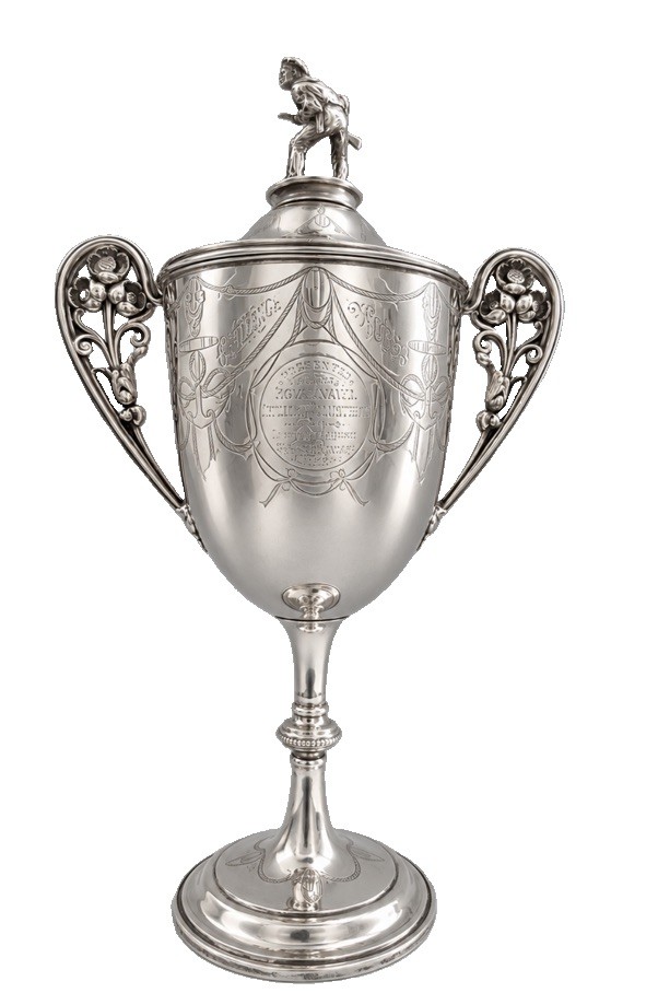 Antique 1884 British Sterling Silver Rifle Shooting Trophy Cup Rifleman Finial. 