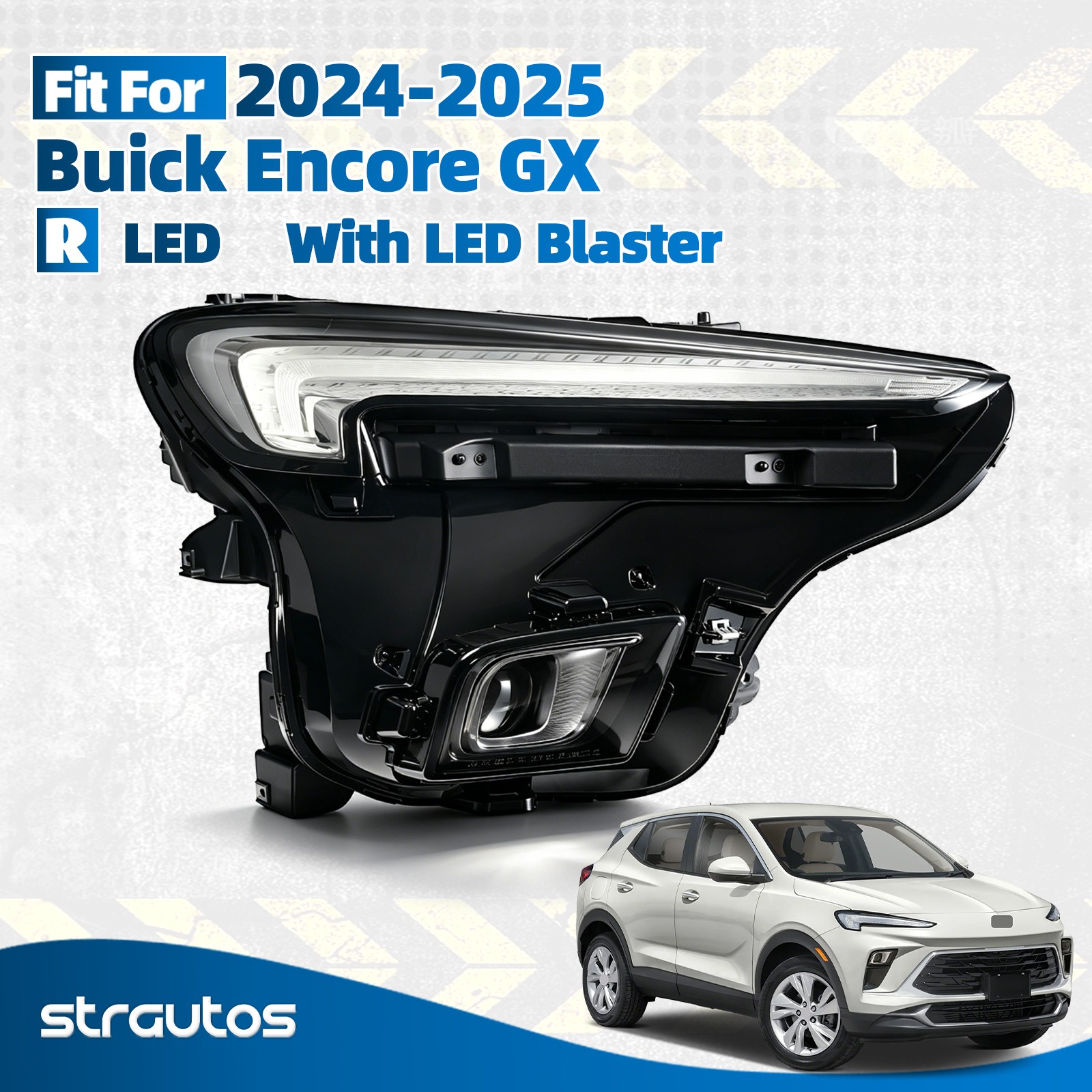 For 2024-2025 Buick Encore GX LED Headlight With LED Blaster Right Passenger For 2024-2025 Buick Encore GX LED Headlight With LED Blaster Right Passenger