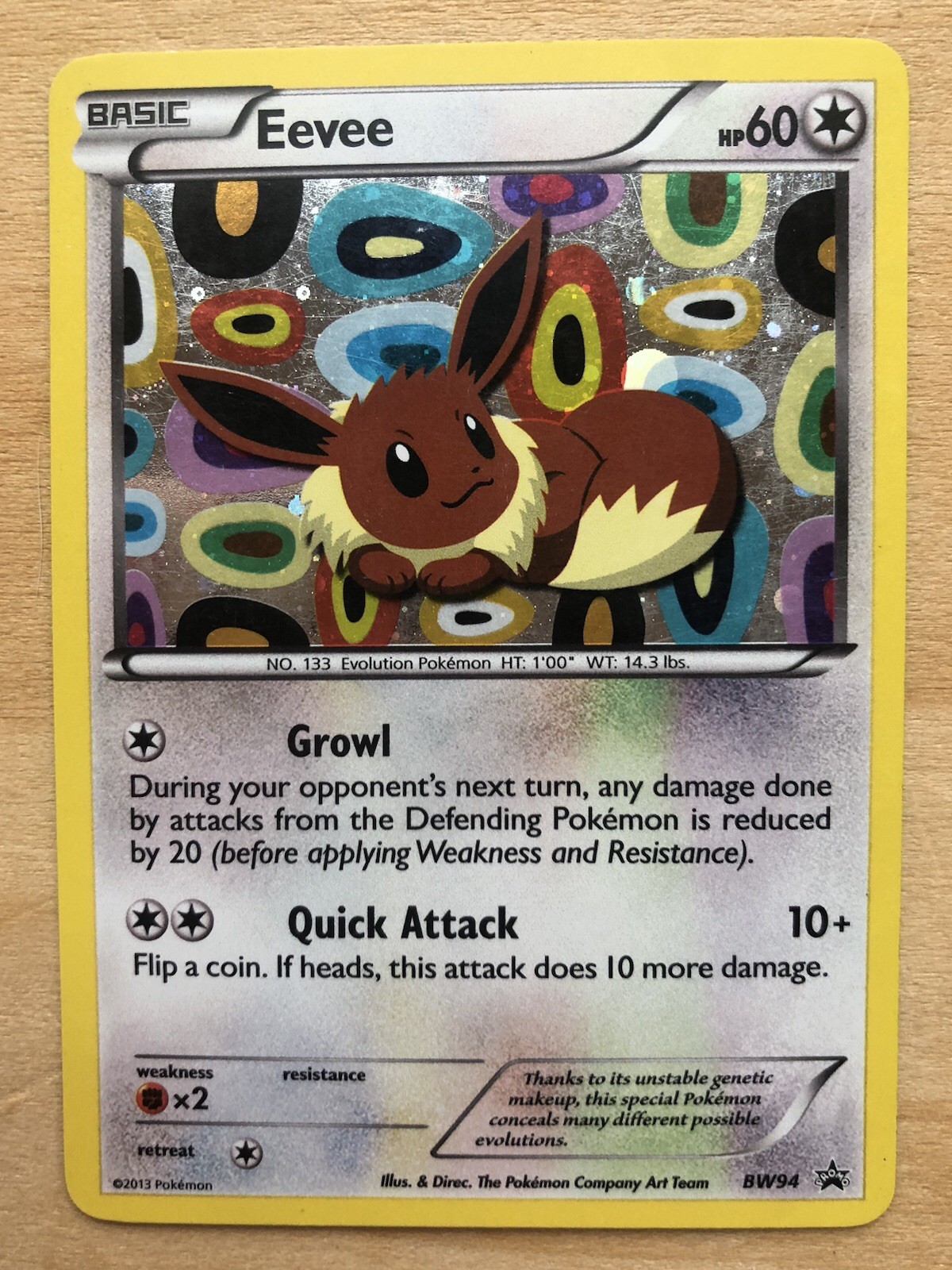 Pokemon TCG Eevee BW94 Promo Black & White Holofoil 2013