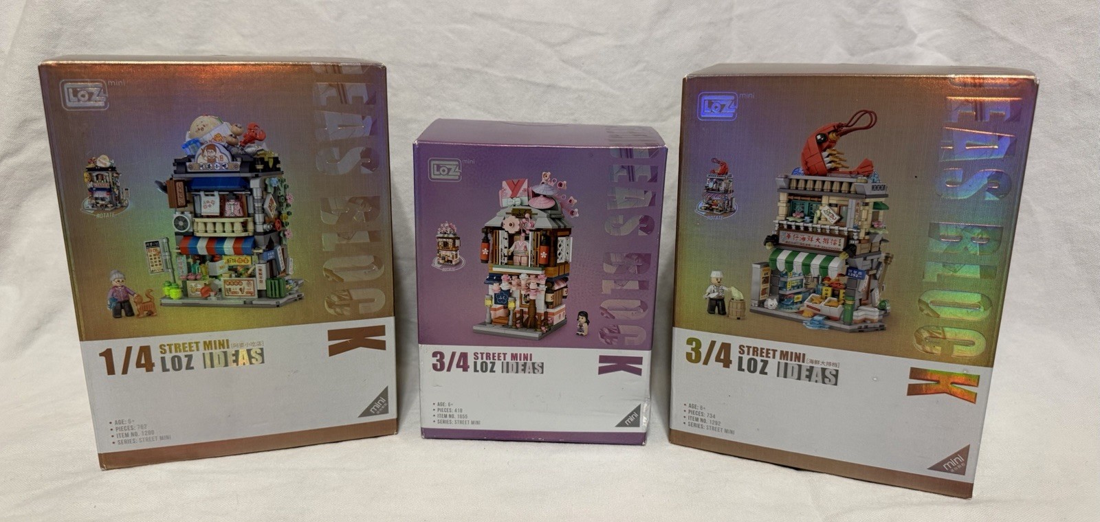 Set Of 3 LOZ Mini Blocks Street Minis 1290, 1292, 1655 + Extras
