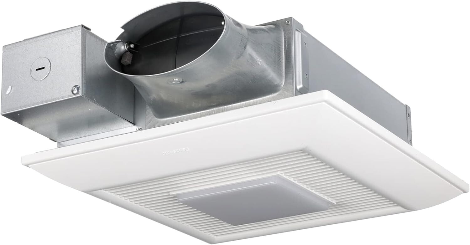 Panasonic FV-0510VSL1 WhisperValue DC Ventilation Fan with Light, 50-80-100 CFM Panasonic FV-0510VSL1 WhisperValue DC Ventilation Fan with Light, 50-80-100 CFM