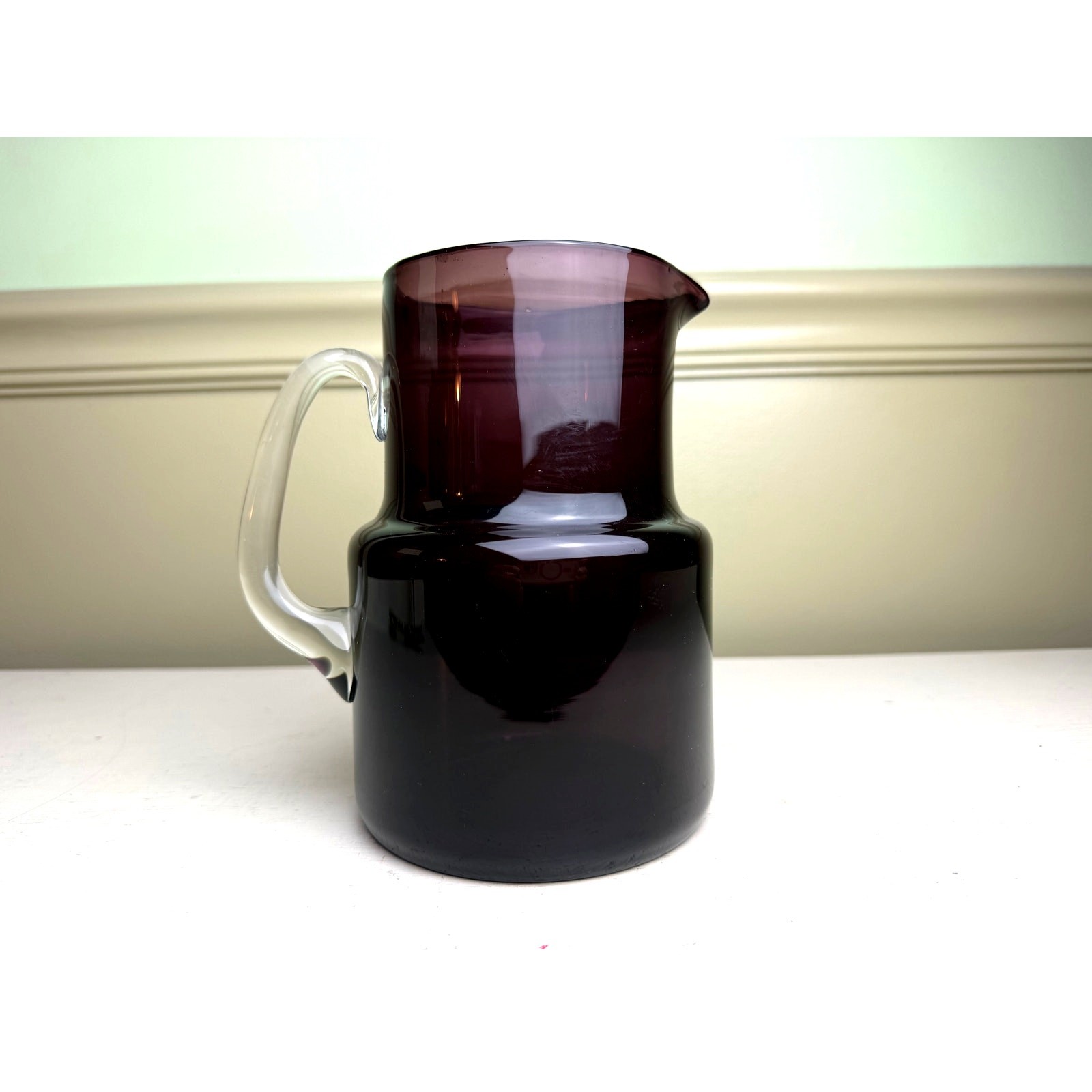 Saara Hopea Nuutajarvi 1618 Purple Glass Pitcher Finland MCM 1950s Rare