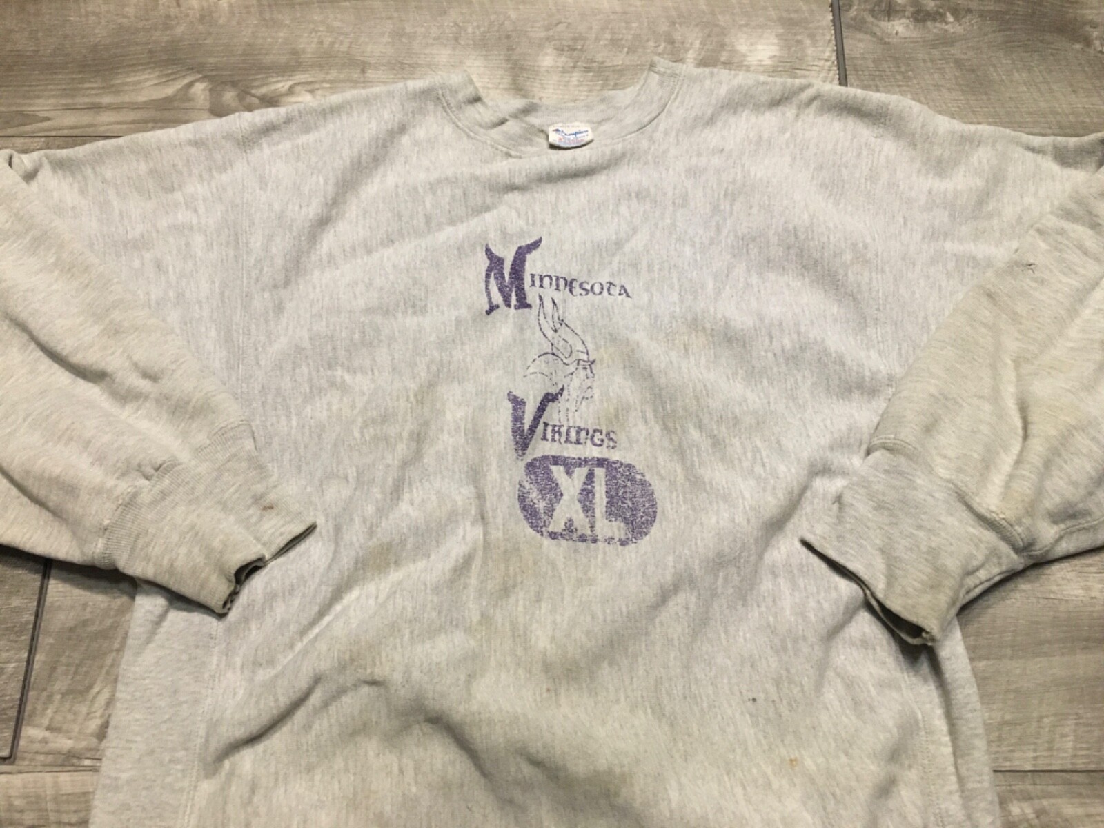 Vintage Champion Vikings Reverse Weave Warmup Minnesota Sweatshirt Jumper XL