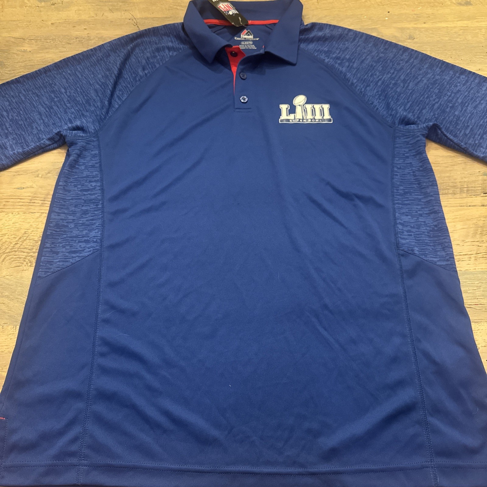 NWT DEADSTOCK 2019 Superbowl LIII New England Patriots Polo Shirt Mens XL NWT DEADSTOCK 2019 Superbowl LIII New England Patriots Polo Shirt Mens XL