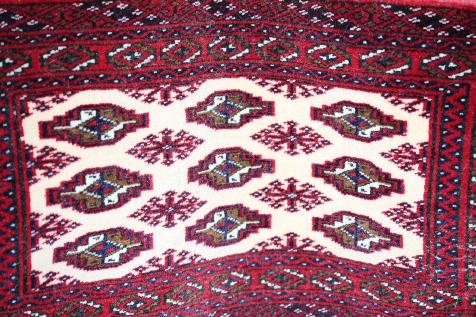 (2) Turkish Handwoven  Vintage Cushion Cover, Red, Black and Cream 25