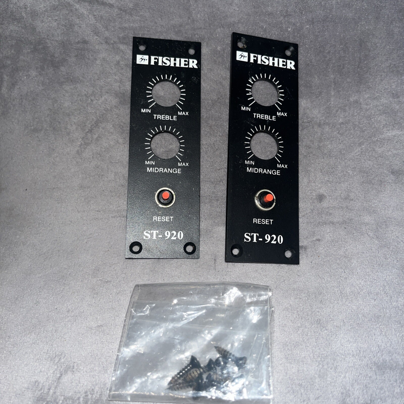 Used Set of Fisher ST-920 Reset Panels & Matching Screws Used Set of Fisher ST-920 Reset Panels & Matching Screws
