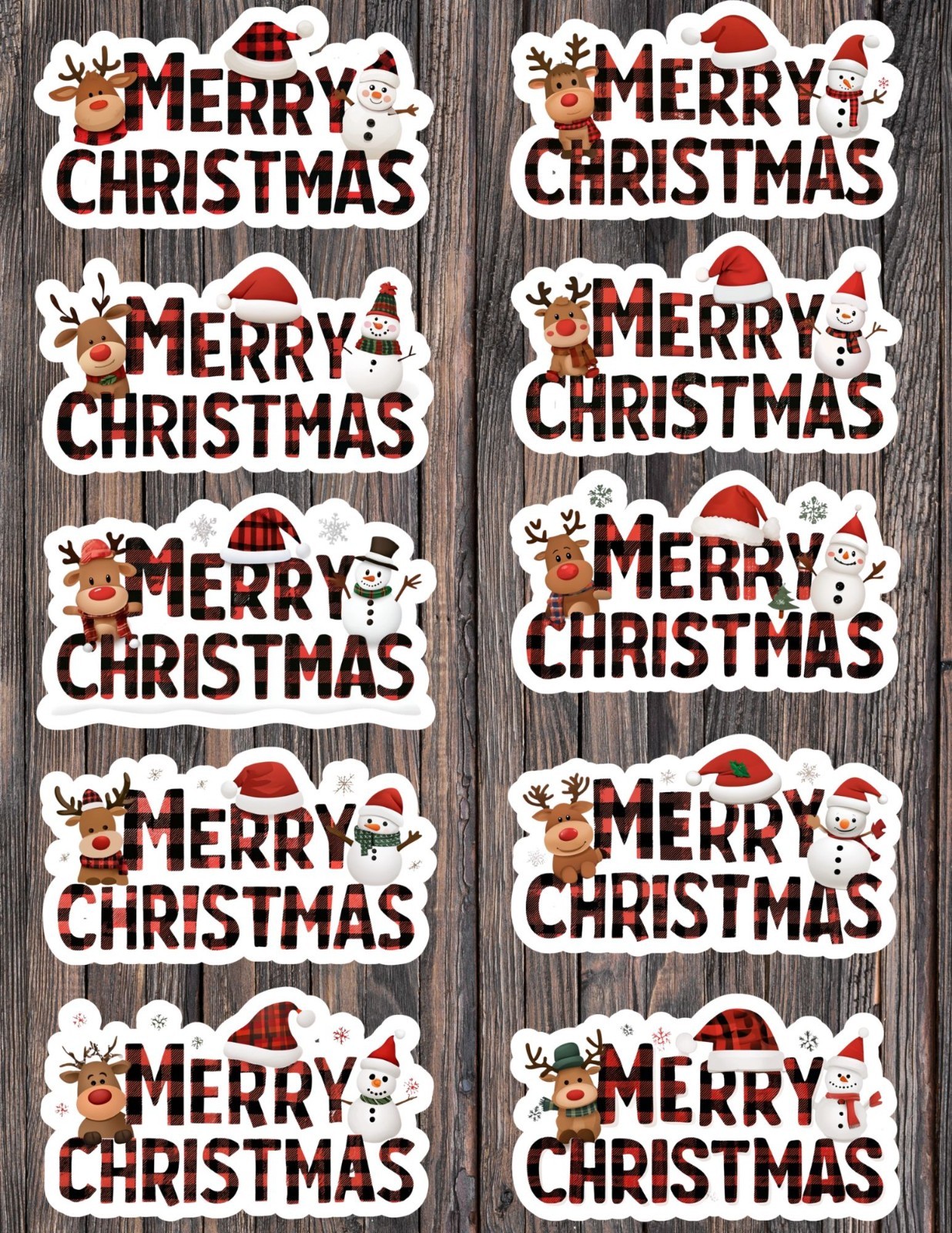 Merry Christmas Die Cut Vinyl Stickers Scrapbooking Laptop Waterbottle