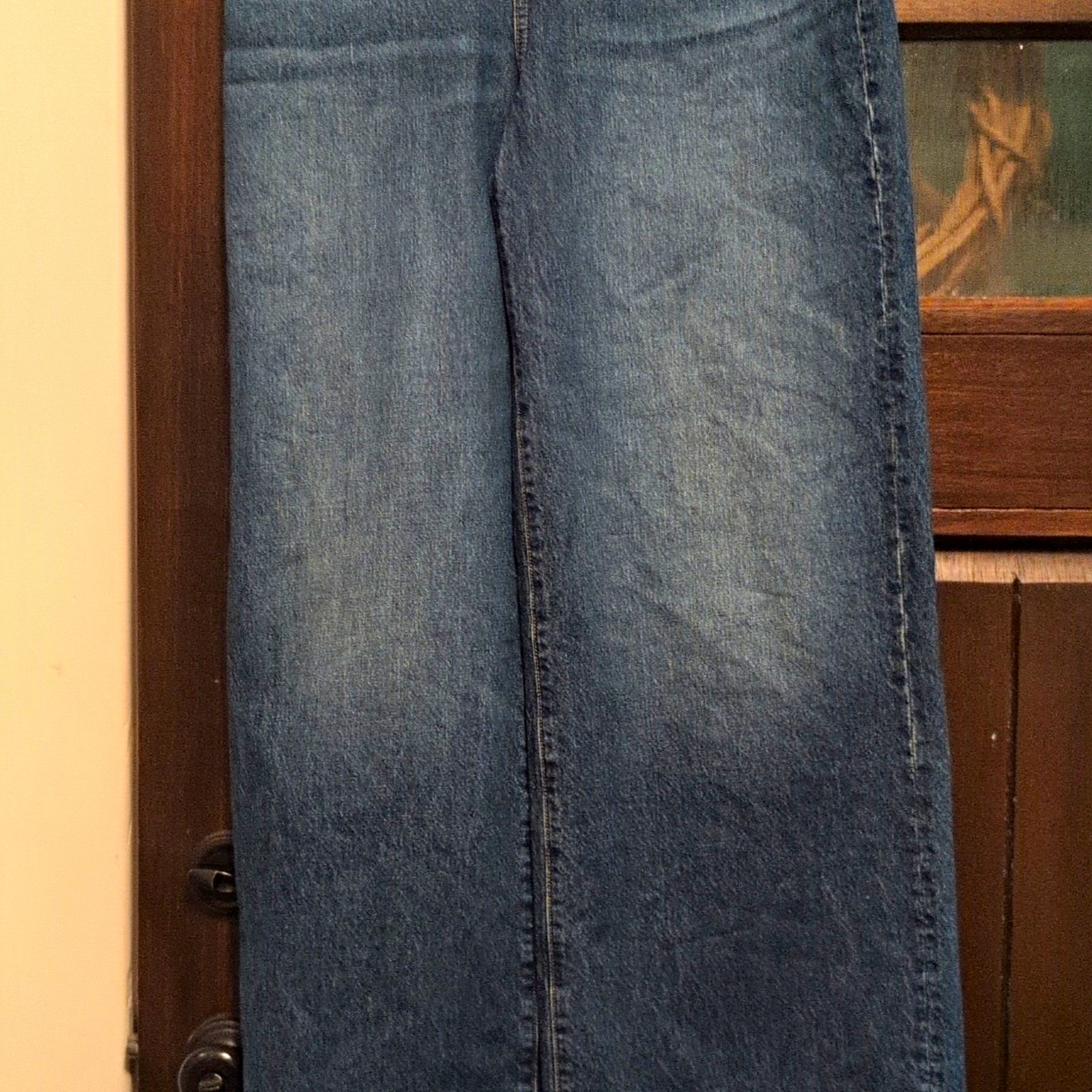 Madewell Women’s Super Wide-Leg Jeans Blue Medium Wash Denim Cotton 5-Pocket
