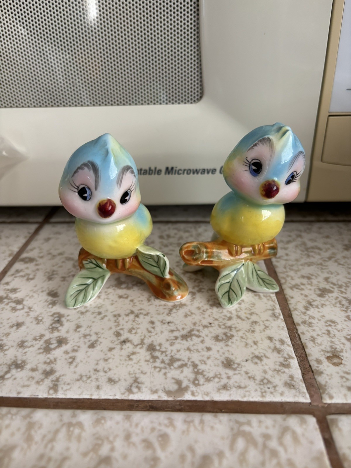 PY Napco Japan Vintage Bluebird On Branches Salt And Pepper Shakers MCM nice
