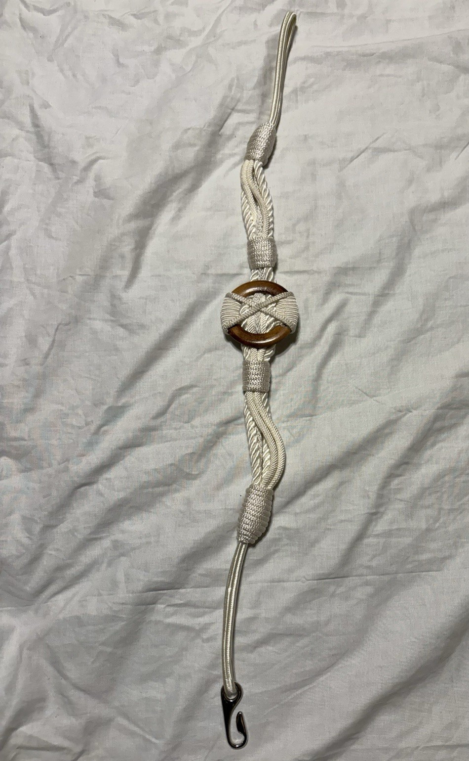Archival 1980s Mimi di N Saks Fifth Avenue Cream Passementerie Rope Belt
