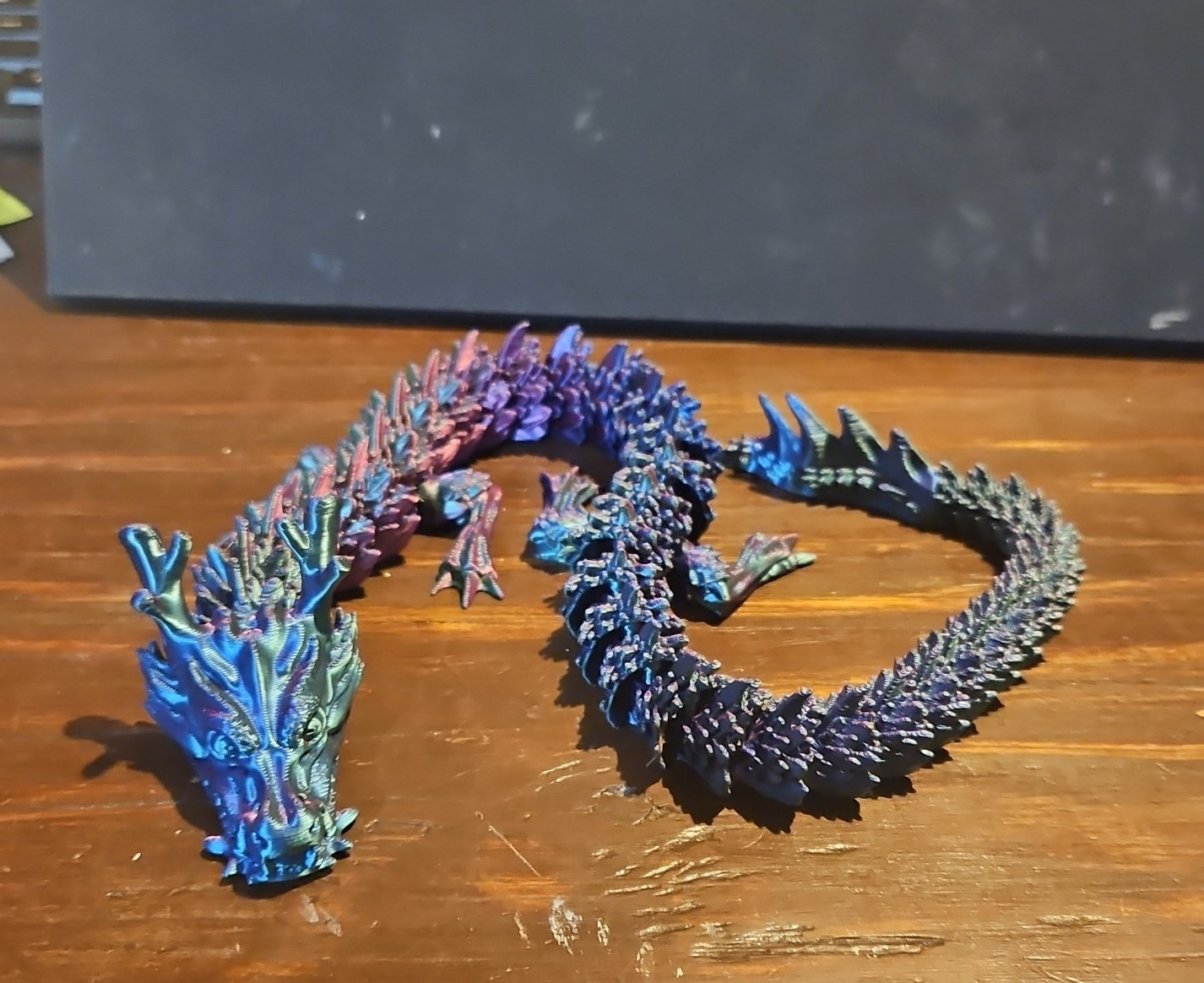 Blue & Purple Dragon Figurine Collectible - Fantasy Genre Dragon Theme