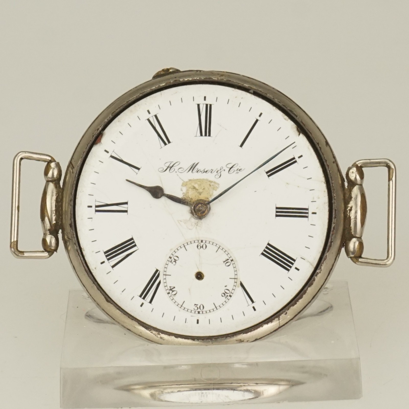 H. MOSER Co Military Wrist Watch Men's no fusee duplex chronometer no repeater