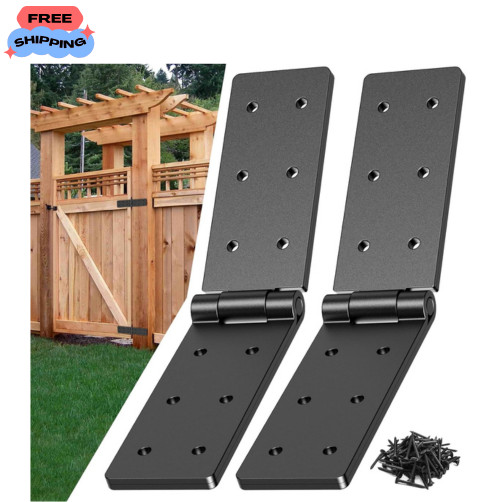 Adjustable Heavy Duty Gate Hinges for Wood Fences and Barn Doors, 2PCS Kit