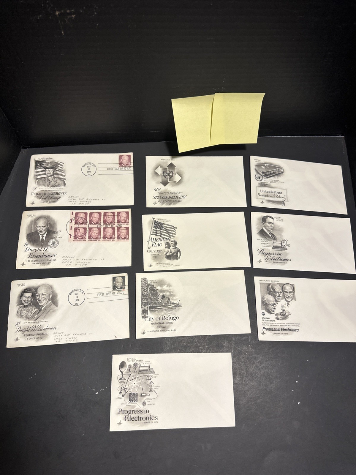 Lot of 10 Vintage First Day Cover FDC Stamp Envelopes 1969-1973 USA UN