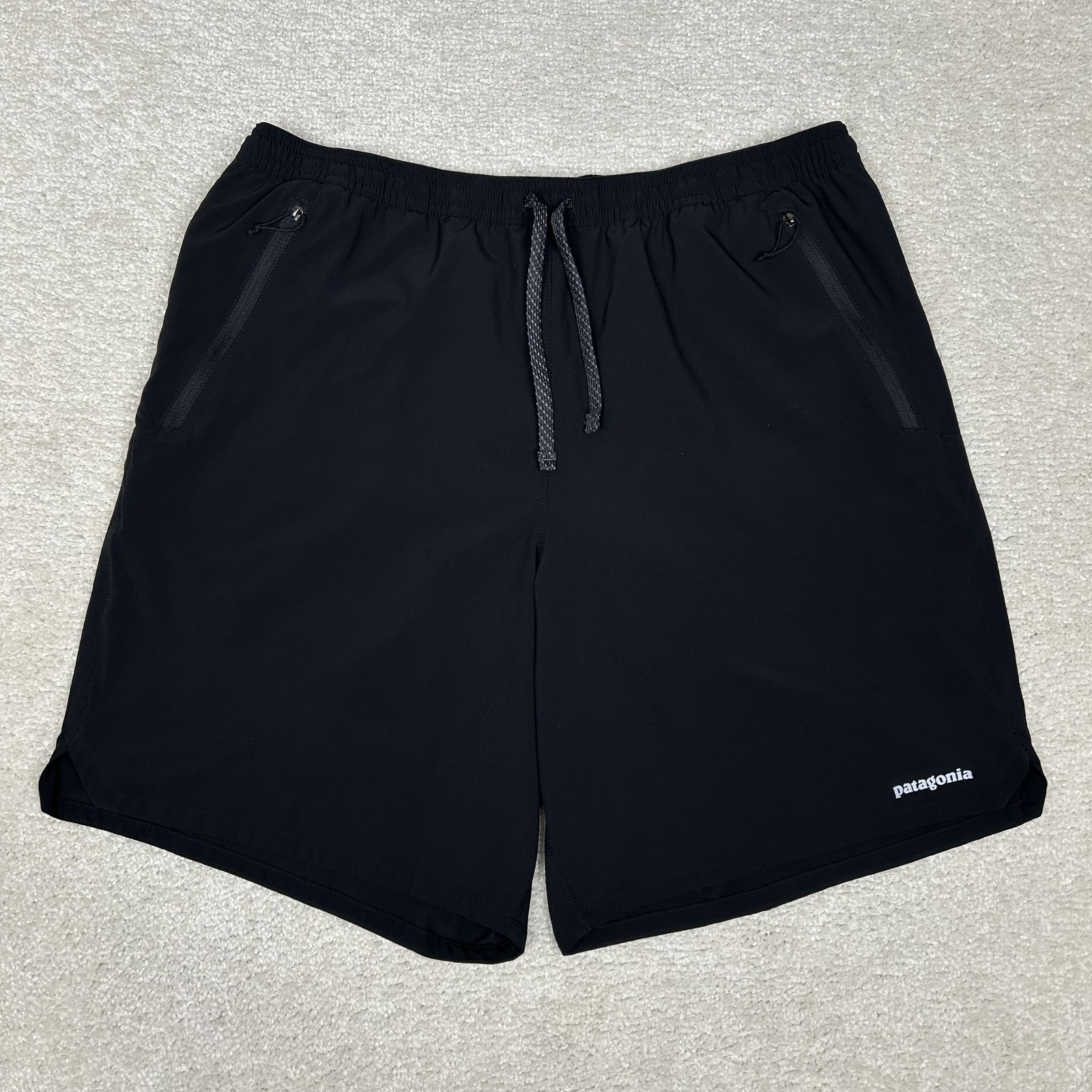 Patagonia Shorts Mens Large Black Nine Trails Running Lined 8\