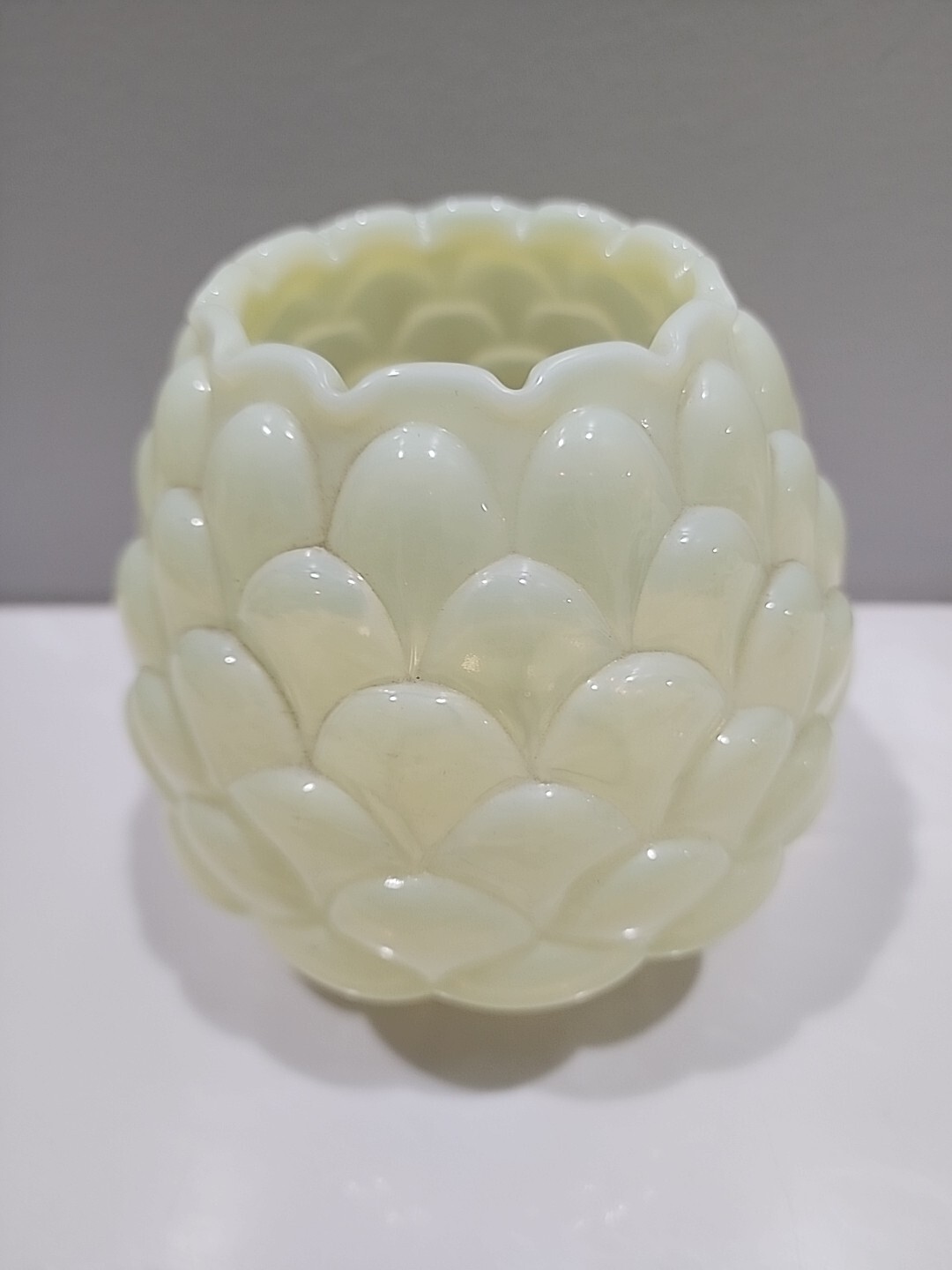 Fenton TOPAZ VASELINE Jacqueline Vase ~ GORGEOUS 