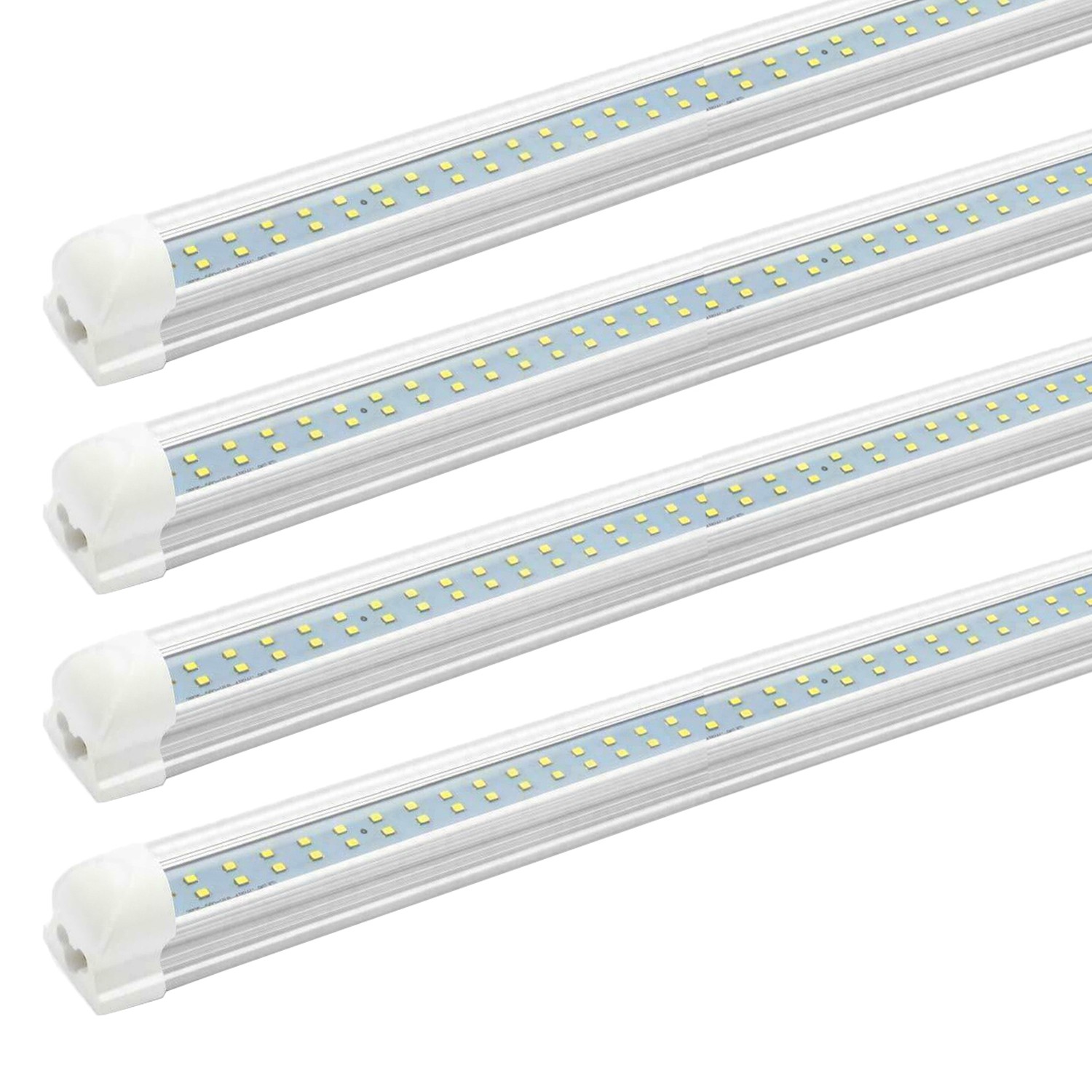 2FT 4FT 8FT LED Tube Light Fixture T8 Integrated Shop Light 72W Dual Rows 8400LM