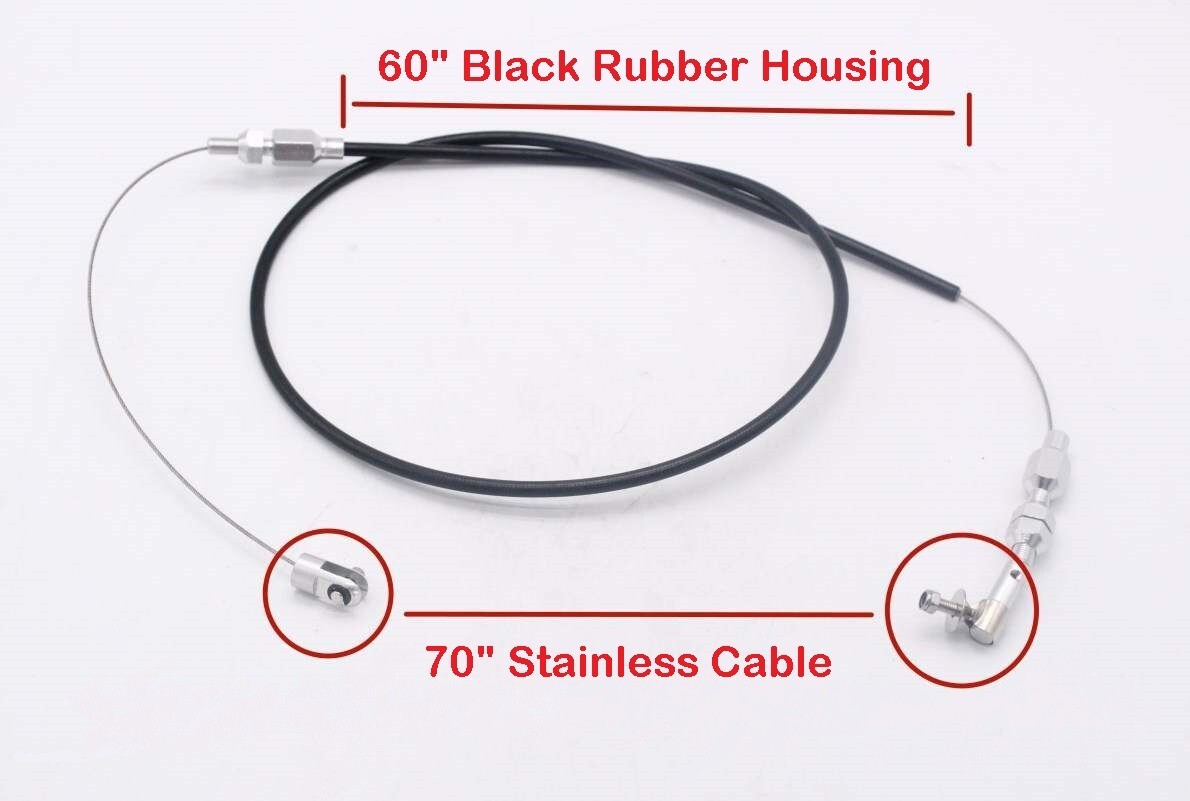 5ft long Universal Throttle Cable Replacement Black Rubber Car Truck 60\ 5ft long Universal Throttle Cable Replacement Black Rubber Car Truck 60\