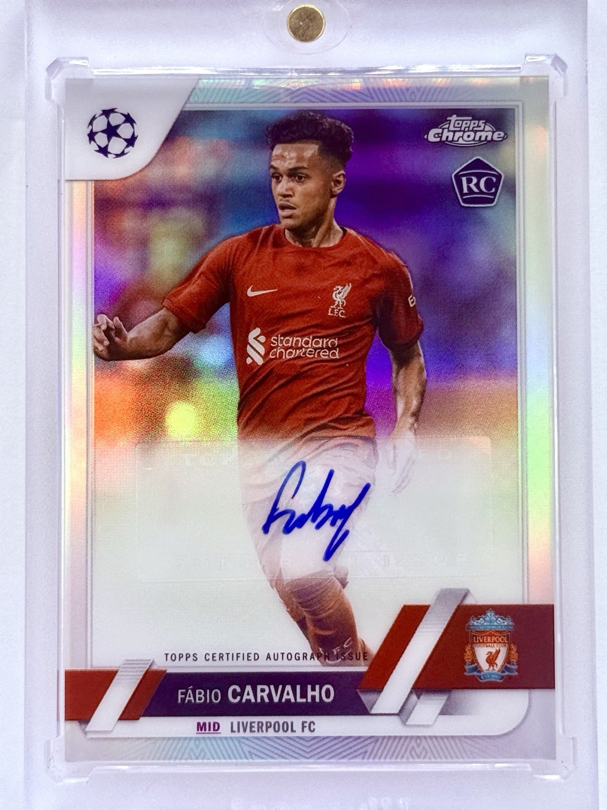 2022-23 Topps Chrome UCC Silver Refractor Auto # CAFC Fabio Carvalho RC SP