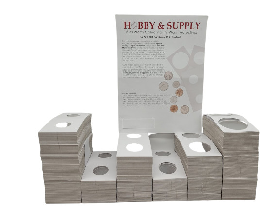 600 Assorted Penny Quarter Dollar 2x2 in Cardboard Coin Flip Mylar Holder 6 Size