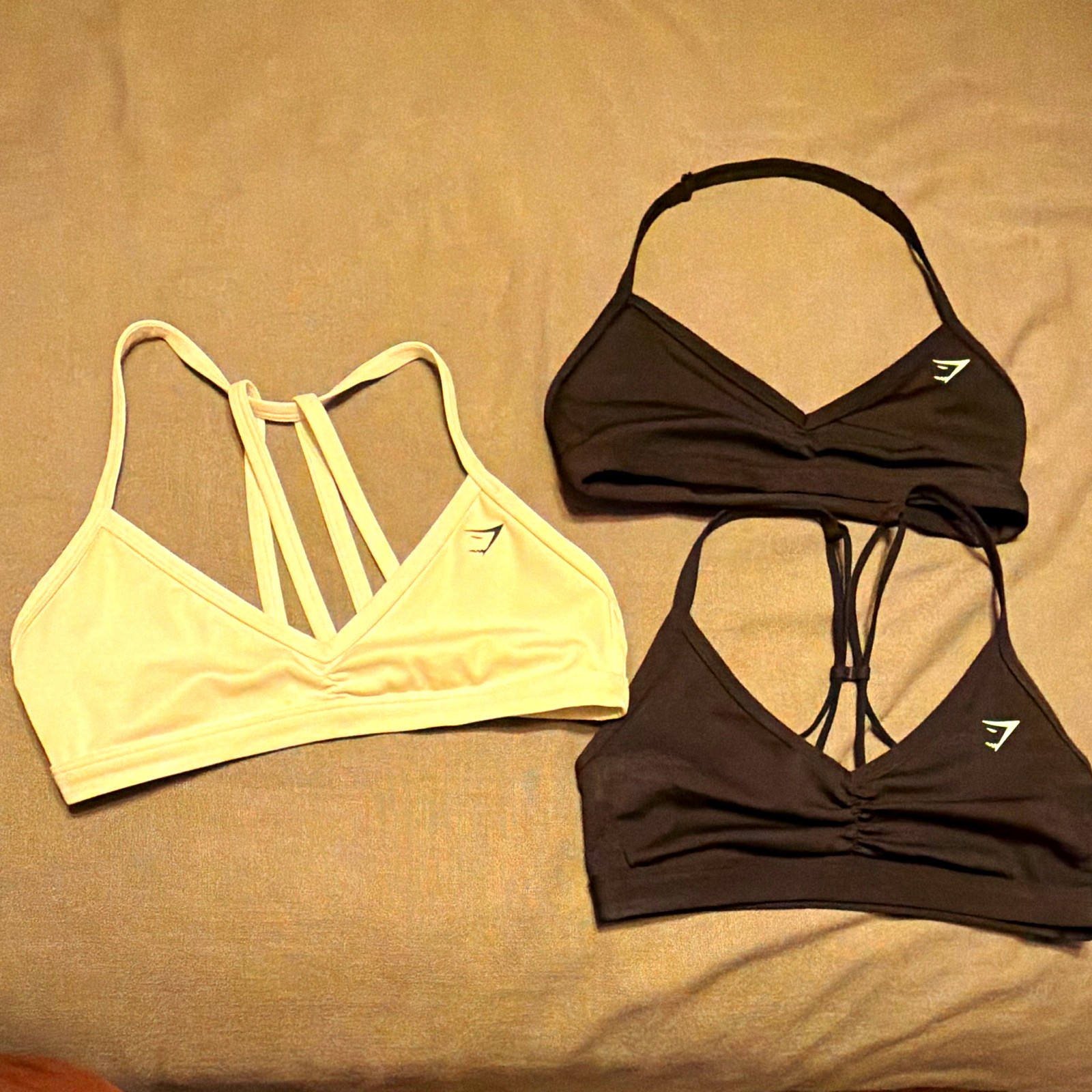 Gymshark Women’s Sports Bra Lot 3 Size S Black/White Wireless Racerback