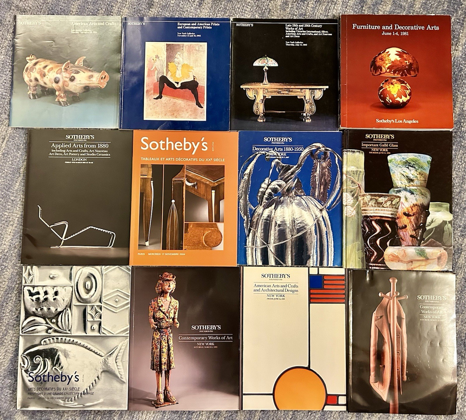 Lot Of 12 Sotheby’s Auction Catalog, 1981 - 2006 Arts, Prints, Crafts, Furniture