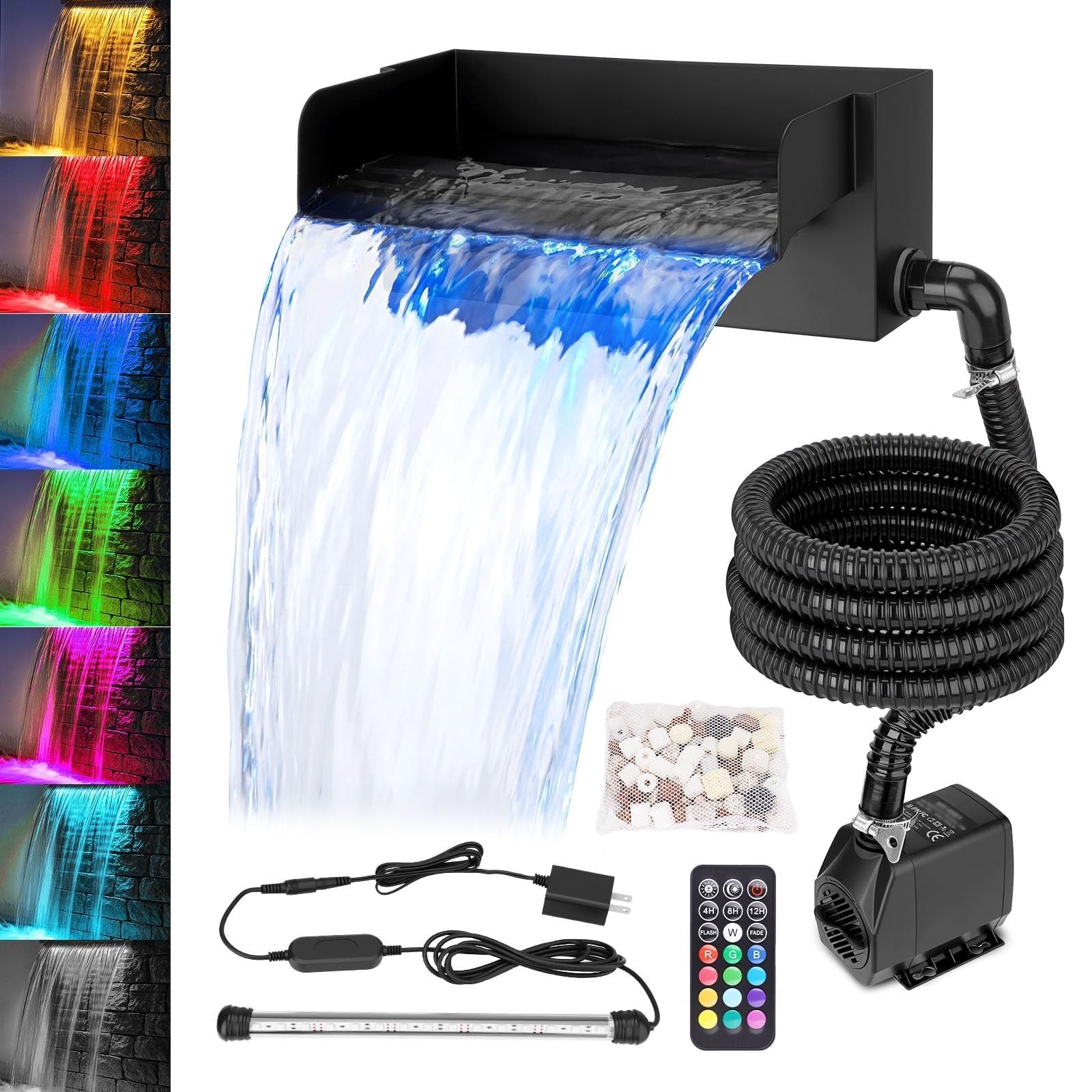 All-in-1 Pond Waterfall Kit W/ LED Light 12\