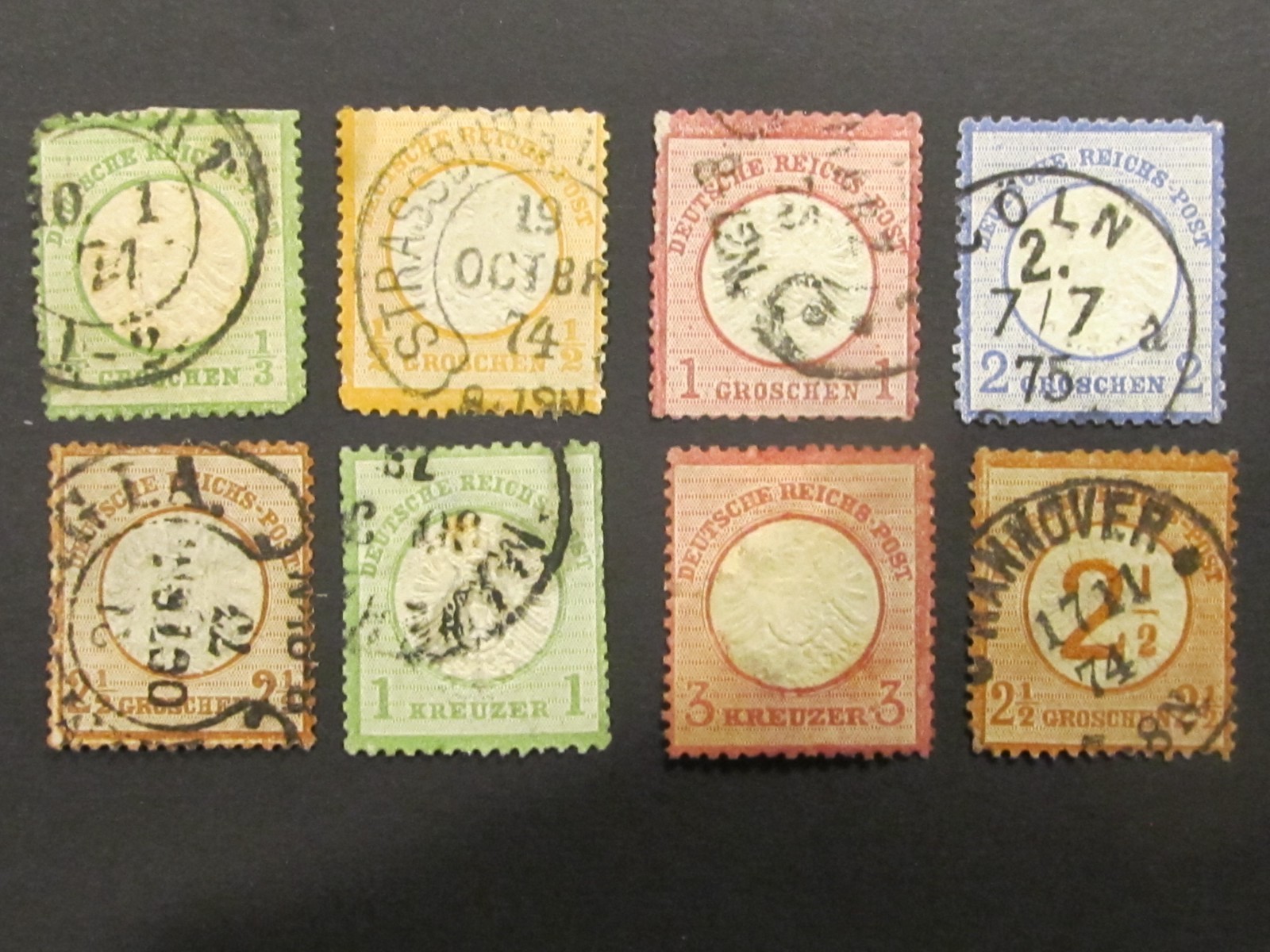 GERMANY ... 1872-1874 ... nice collection of 8 early stamps   ( lot #359 )