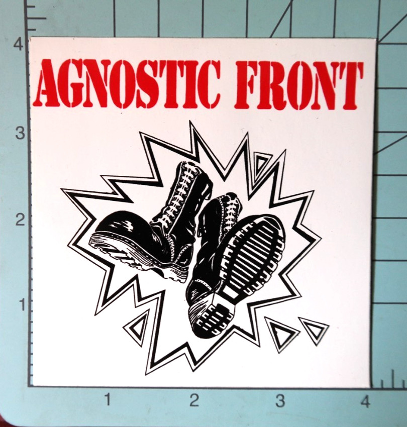 Agnostic Front vintage late 80's giveaway band sticker, NY hardcore punk, metal